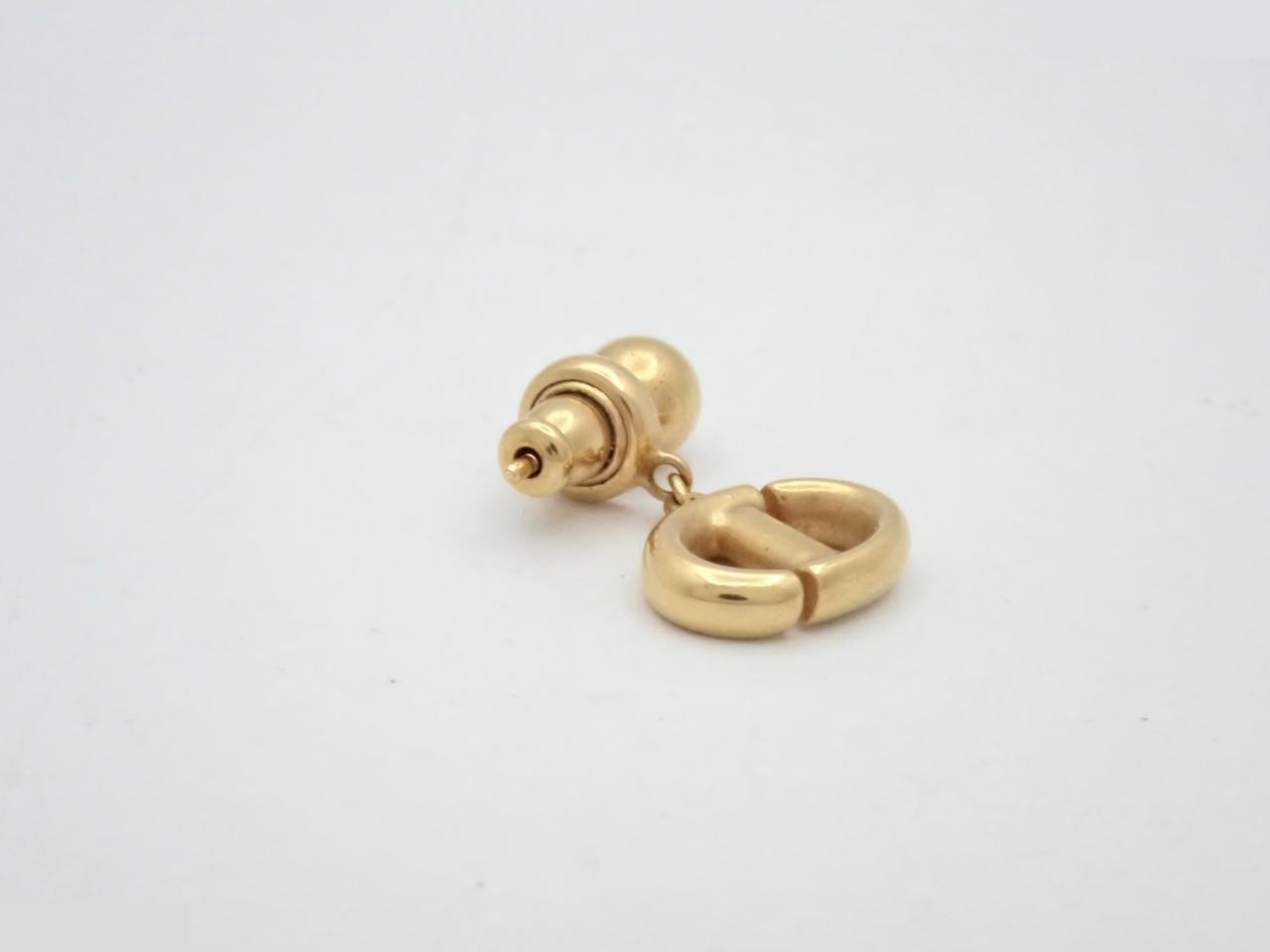 CD logo earring, gold color, single earring only. — view 2