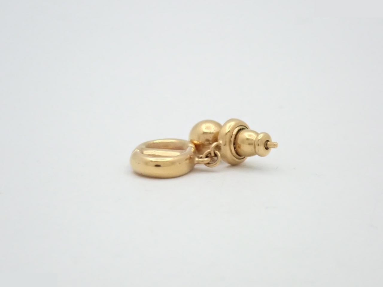 CD logo earring, gold color, single earring only. — view 3