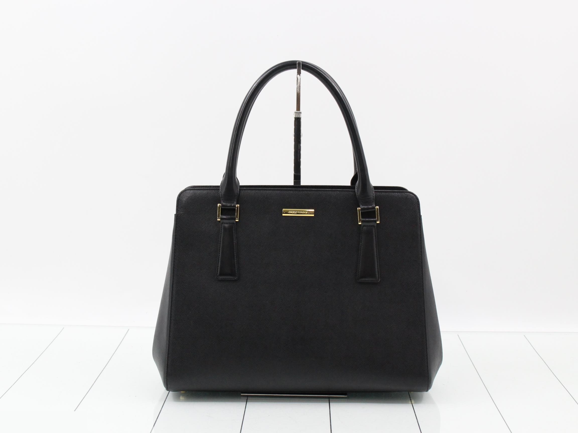Tote bag, Nova check pattern inside, leather, black