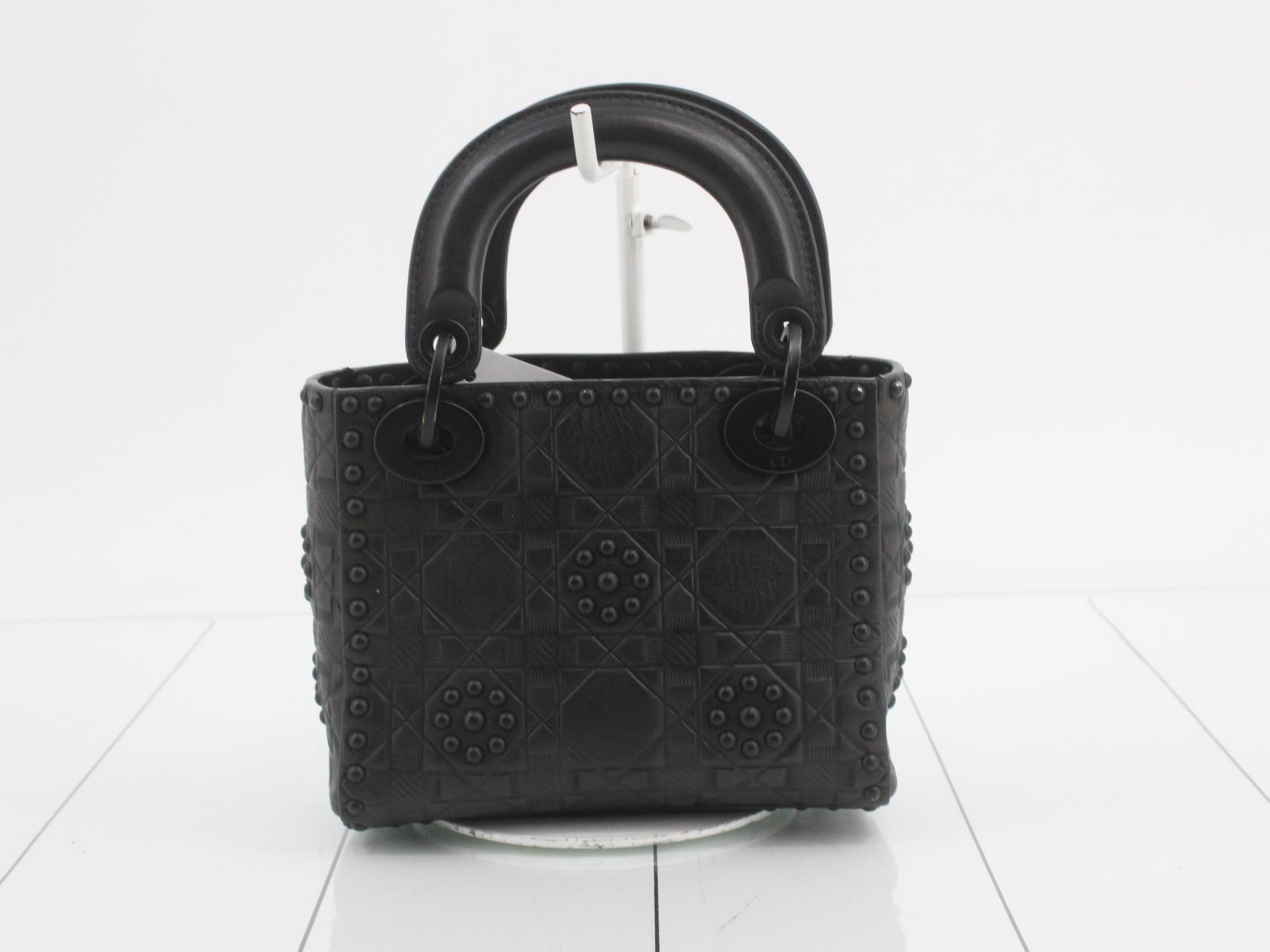 Lady Dior Canage Leather Studded 2-Way Handbag — view 2