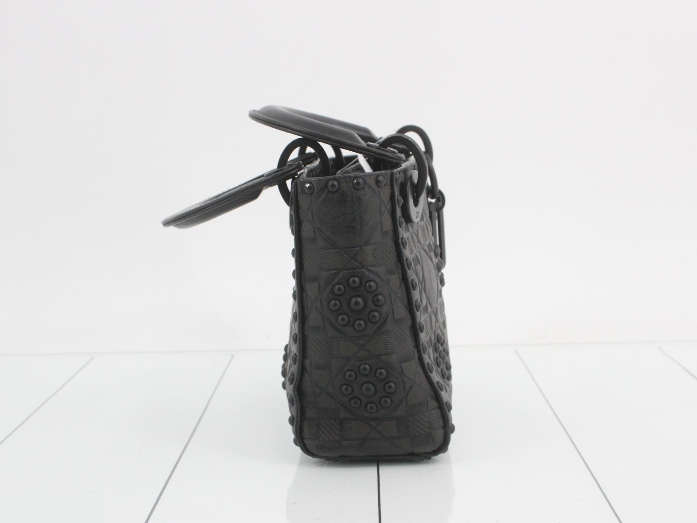 Lady Dior Canage Leather Studded 2-Way Handbag — view 4