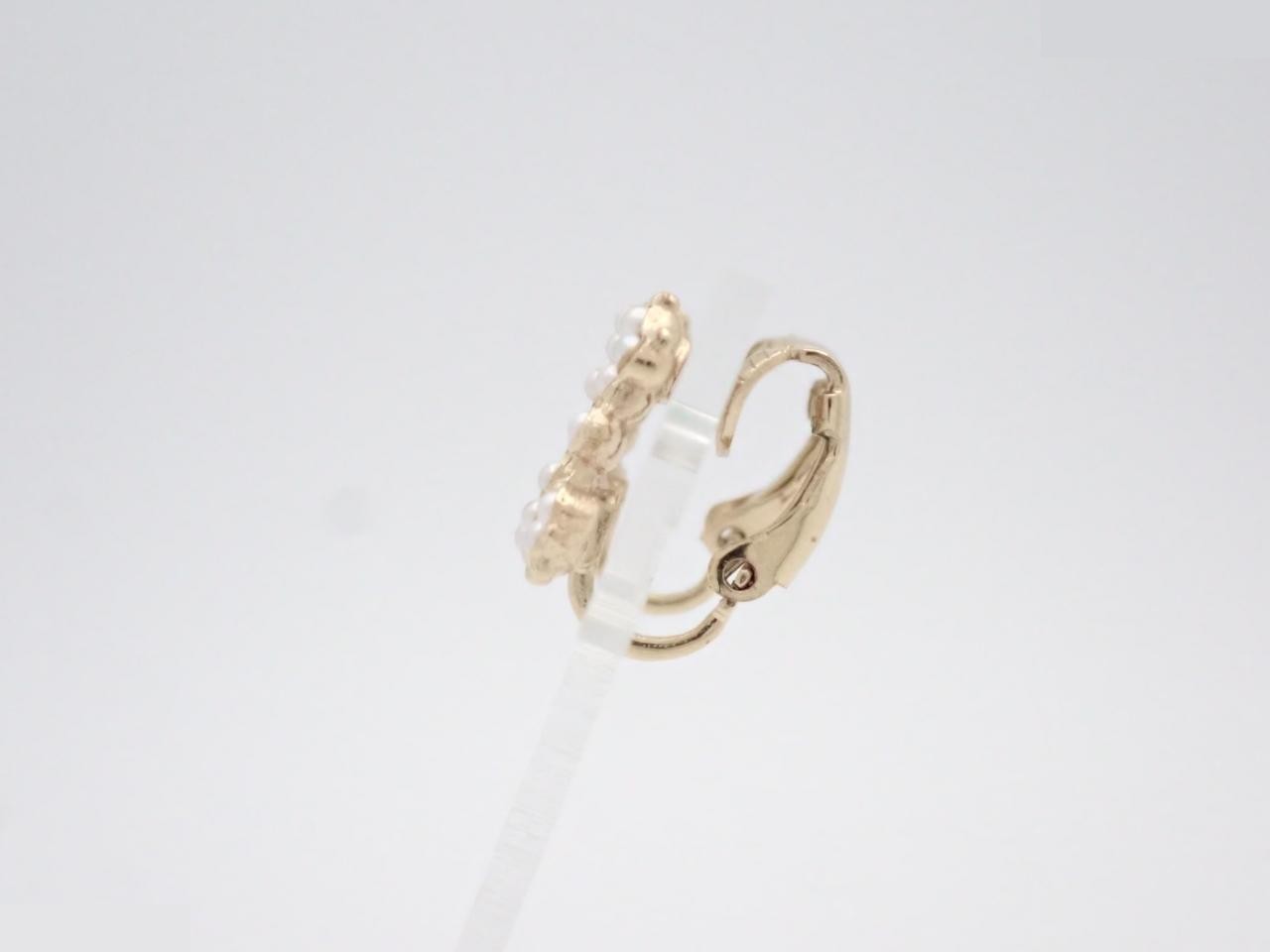 earrings, A18A, Coco Mark, pearl, 1.6cm wide. — view 3