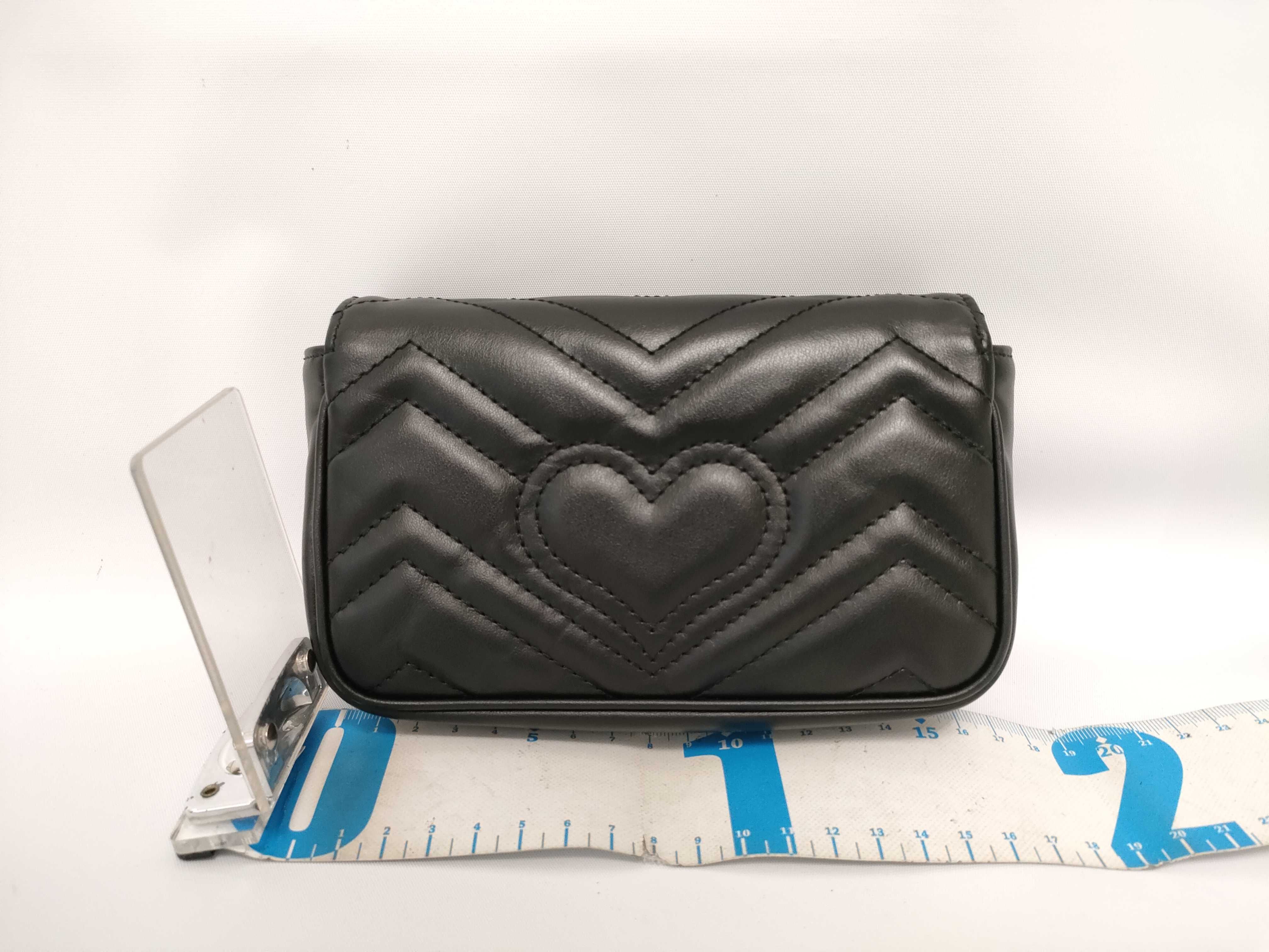 ID- GG Marmont Leather Chain Shoulder Bag Black 476433 Shoulder Bag — view 2