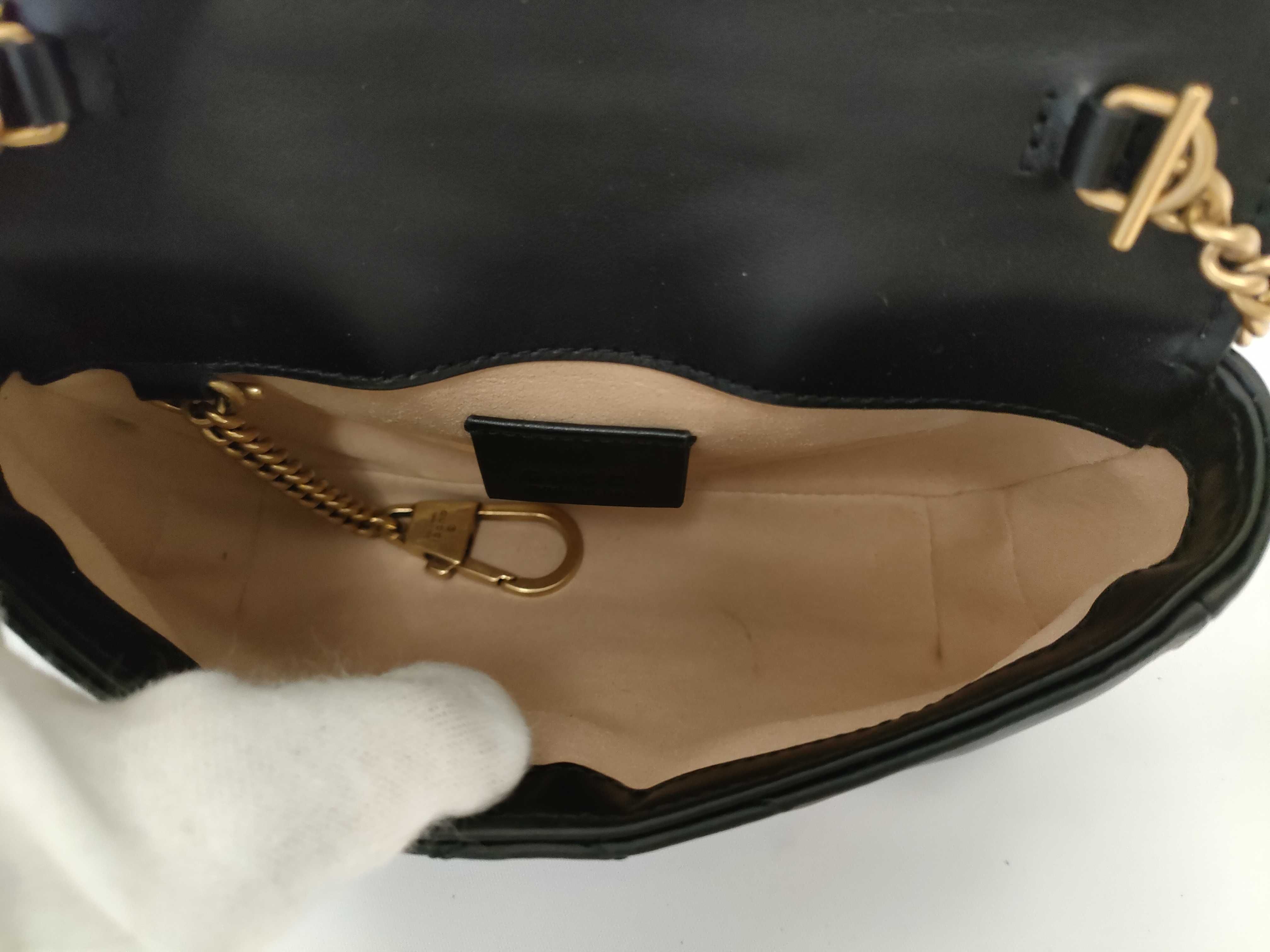 ID- GG Marmont Leather Chain Shoulder Bag Black 476433 Shoulder Bag — view 11