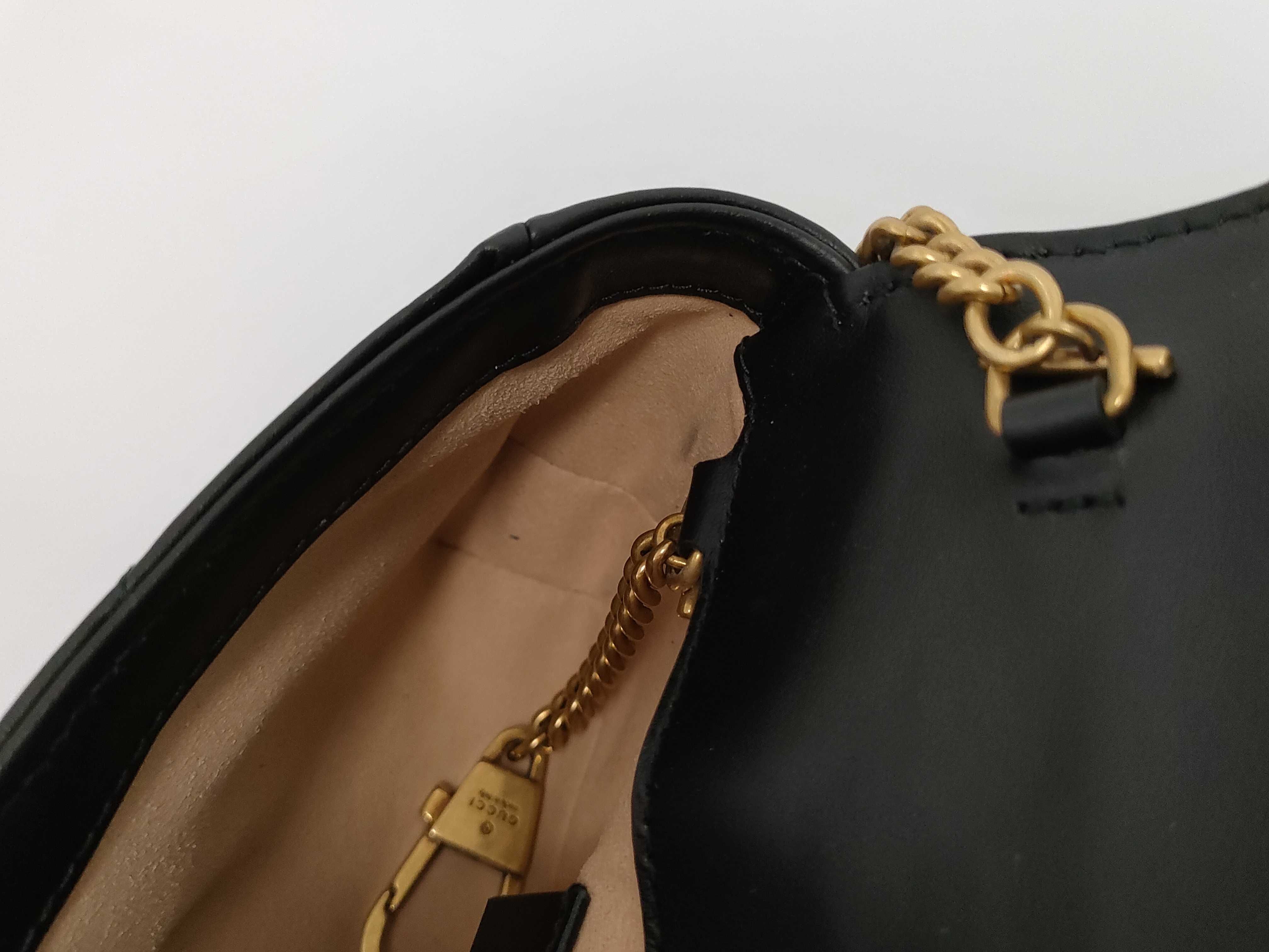 ID- GG Marmont Leather Chain Shoulder Bag Black 476433 Shoulder Bag — view 13