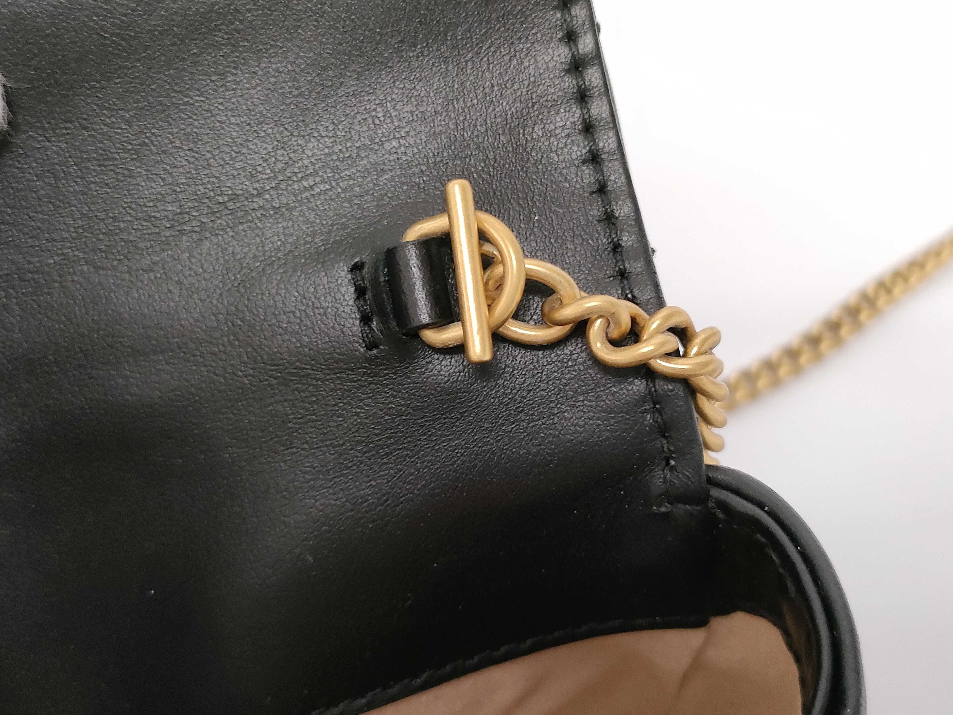 ID- GG Marmont Leather Chain Shoulder Bag Black 476433 Shoulder Bag — view 9