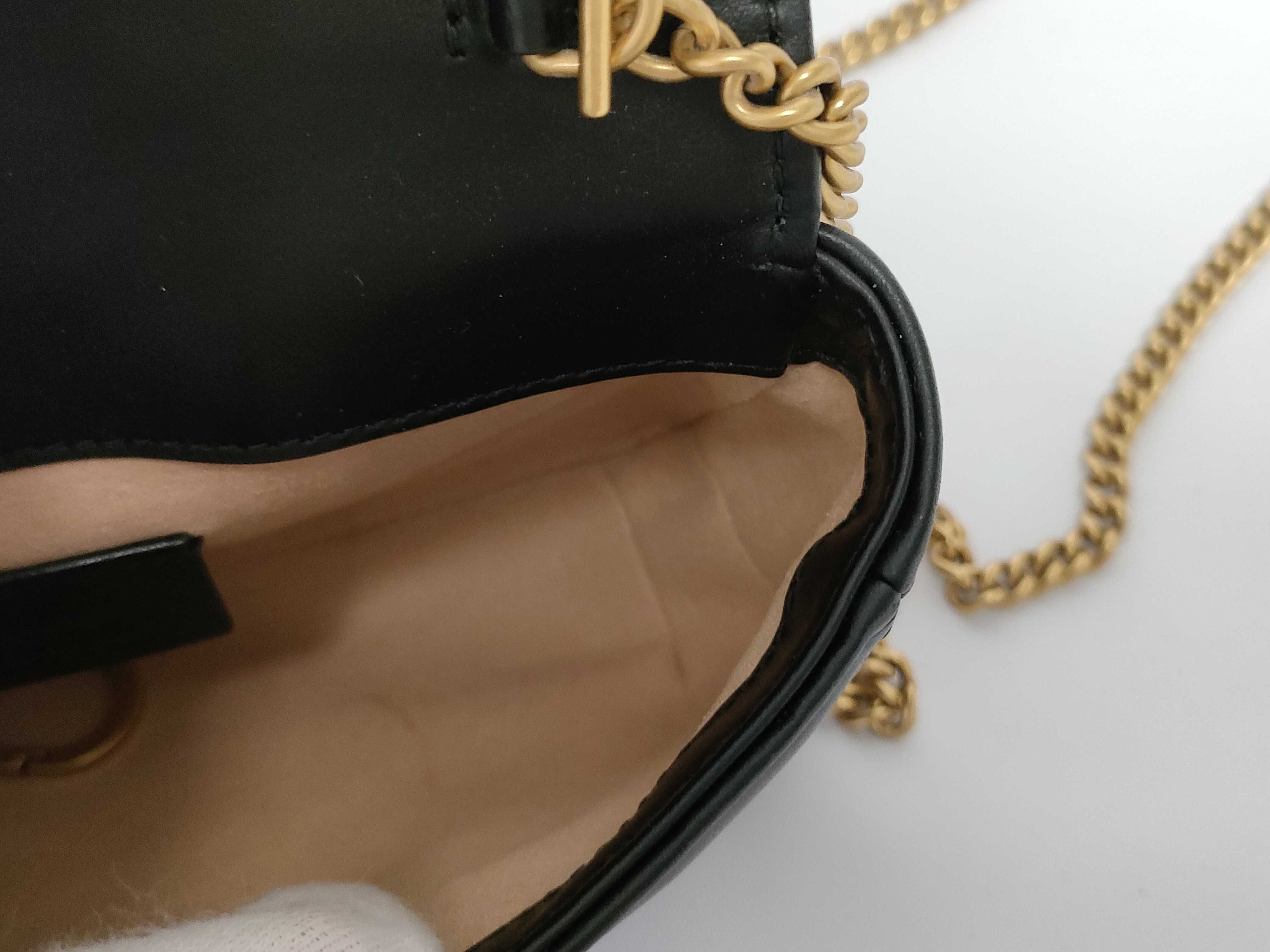 ID- GG Marmont Leather Chain Shoulder Bag Black 476433 Shoulder Bag — view 10