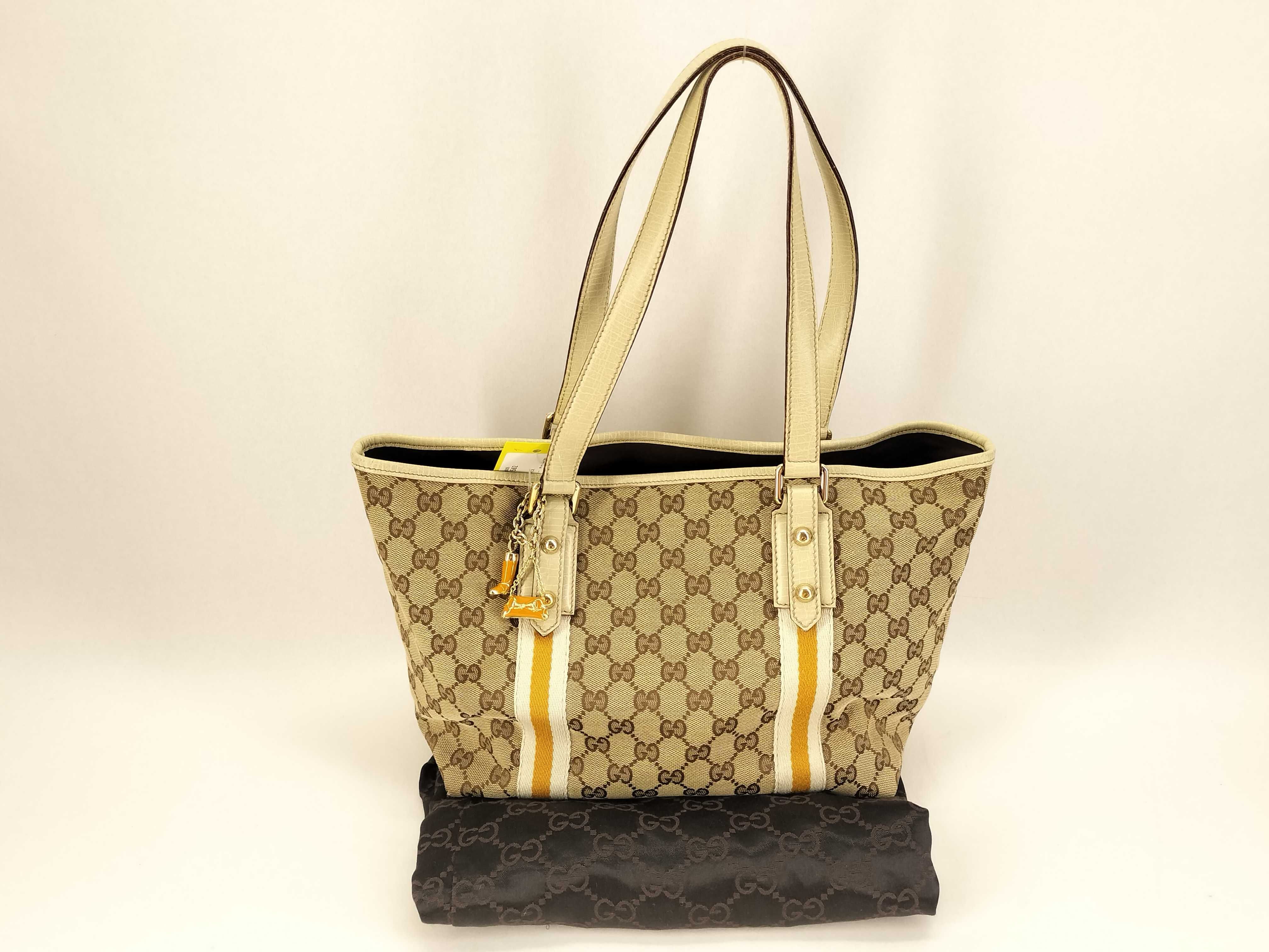 GG Canvas 137396 Sherry Charm Tote Bag