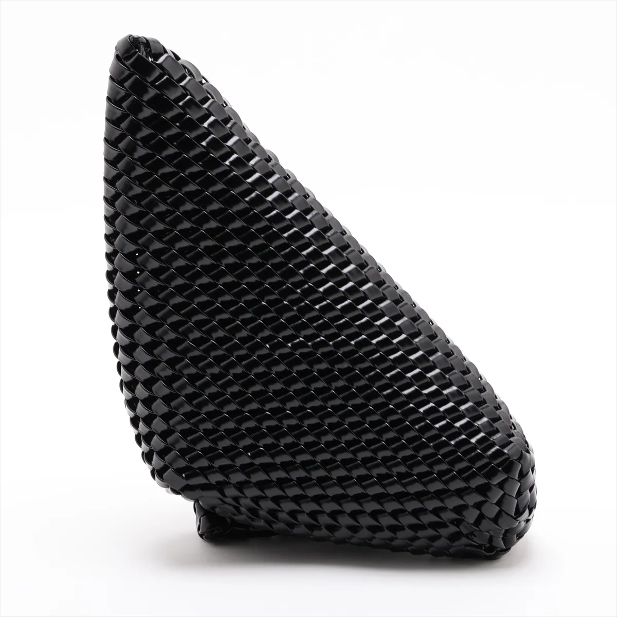 Intrecciato Leather Clutch, Black — view 2