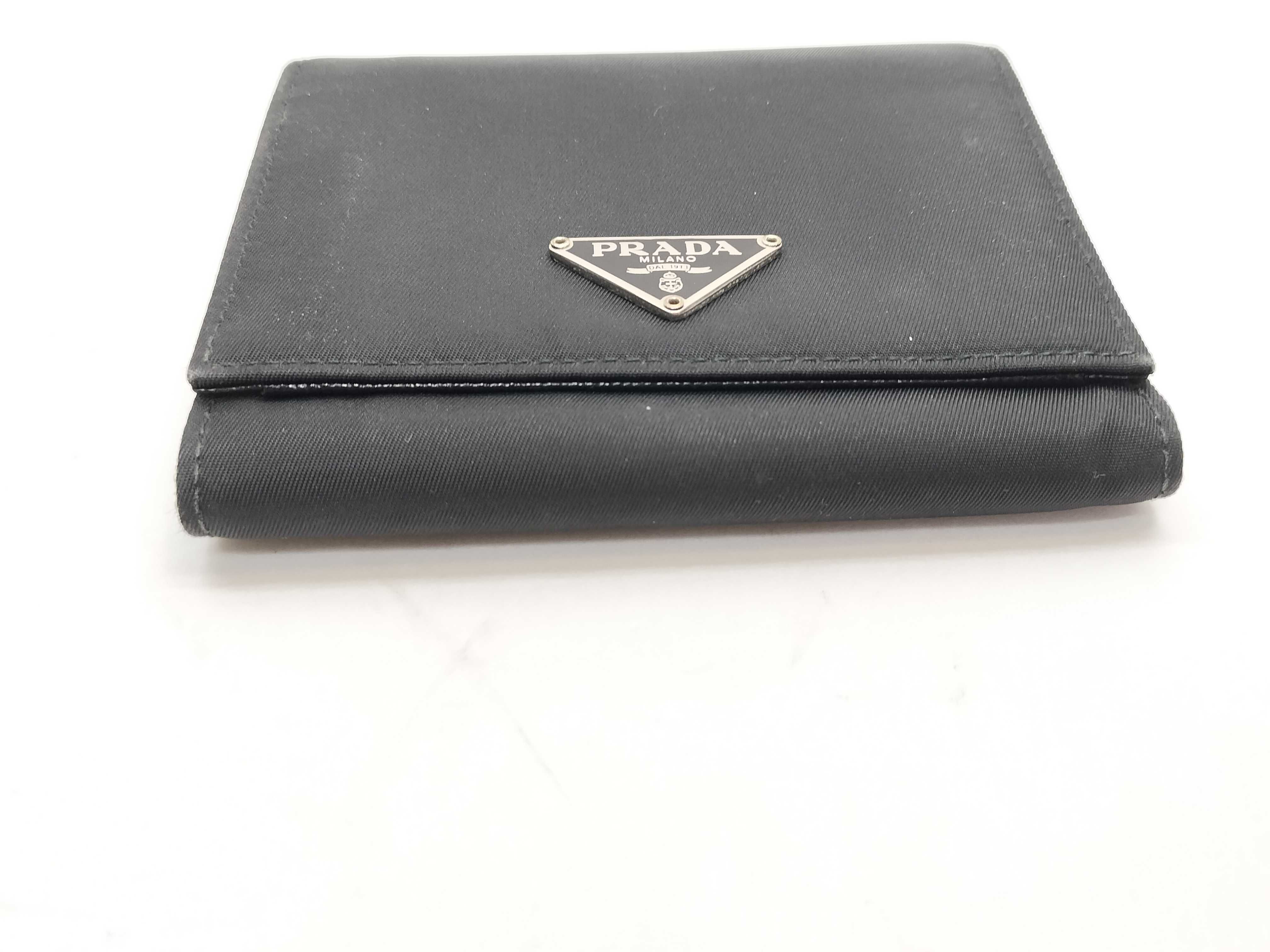 Nylon Tri-fold Wallet, Black — view 4