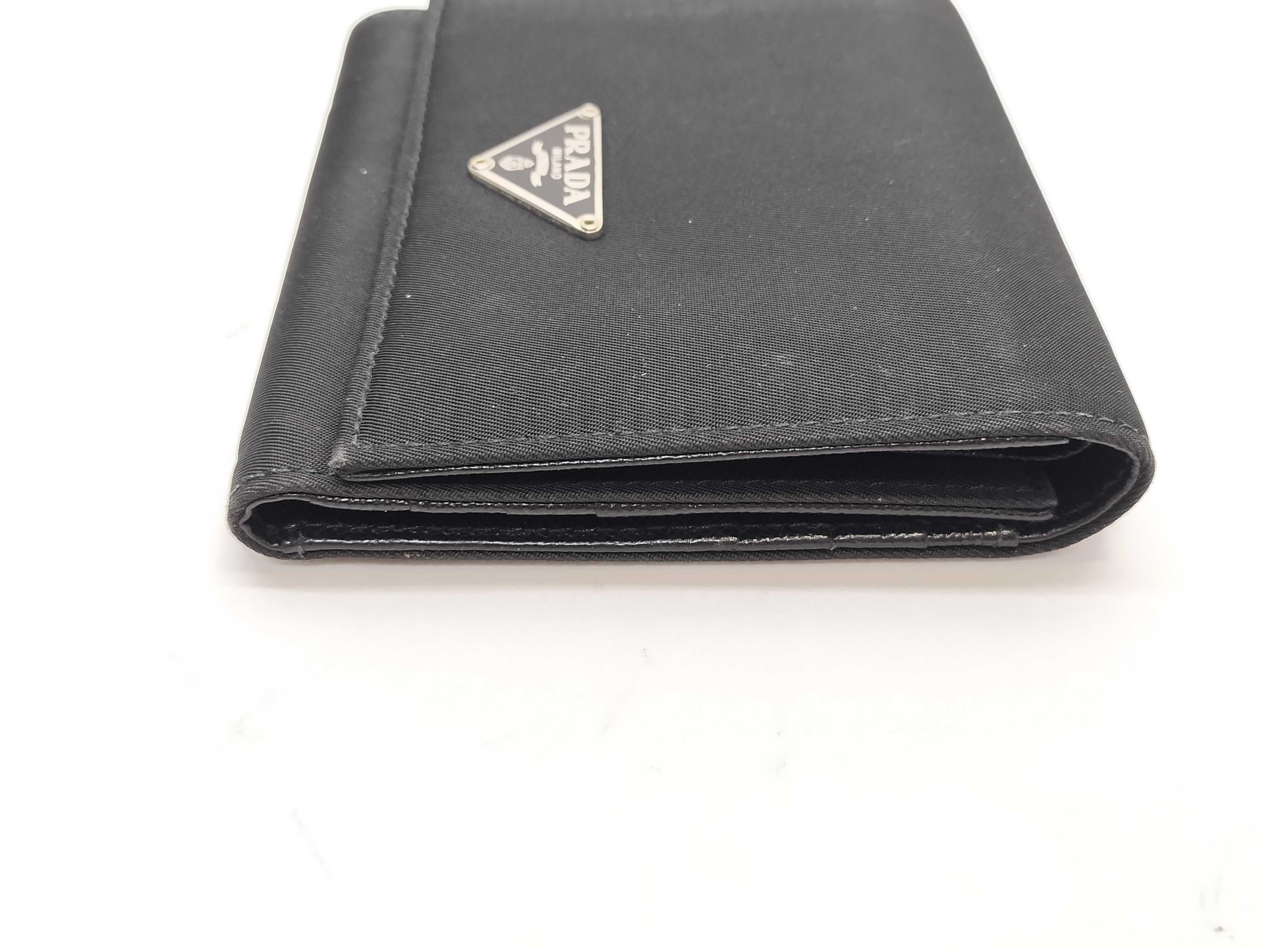 Nylon Tri-fold Wallet, Black — view 5