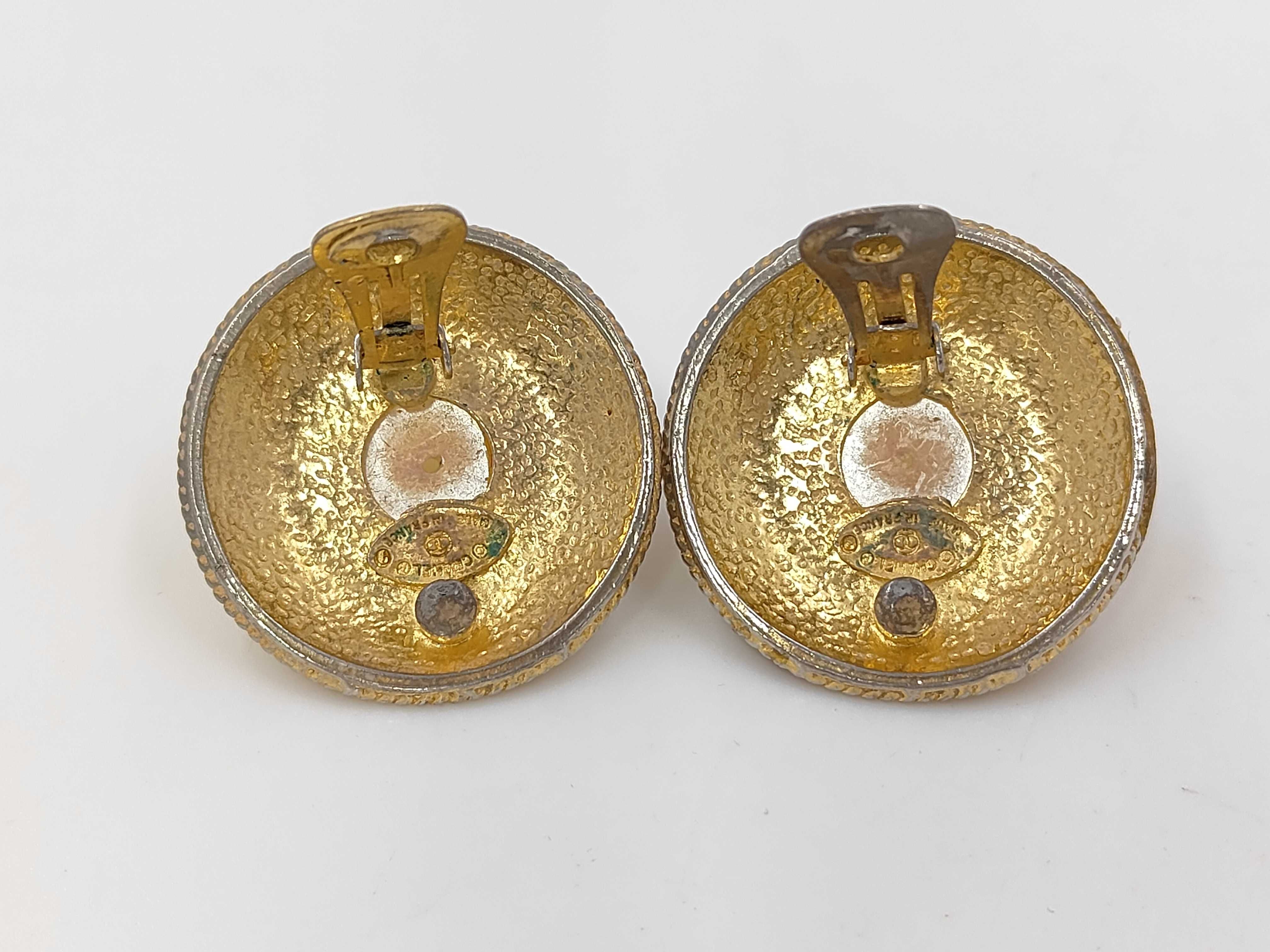 accessories, Chanel imitation pearl and stone Coco Mark earrings. — view 2
