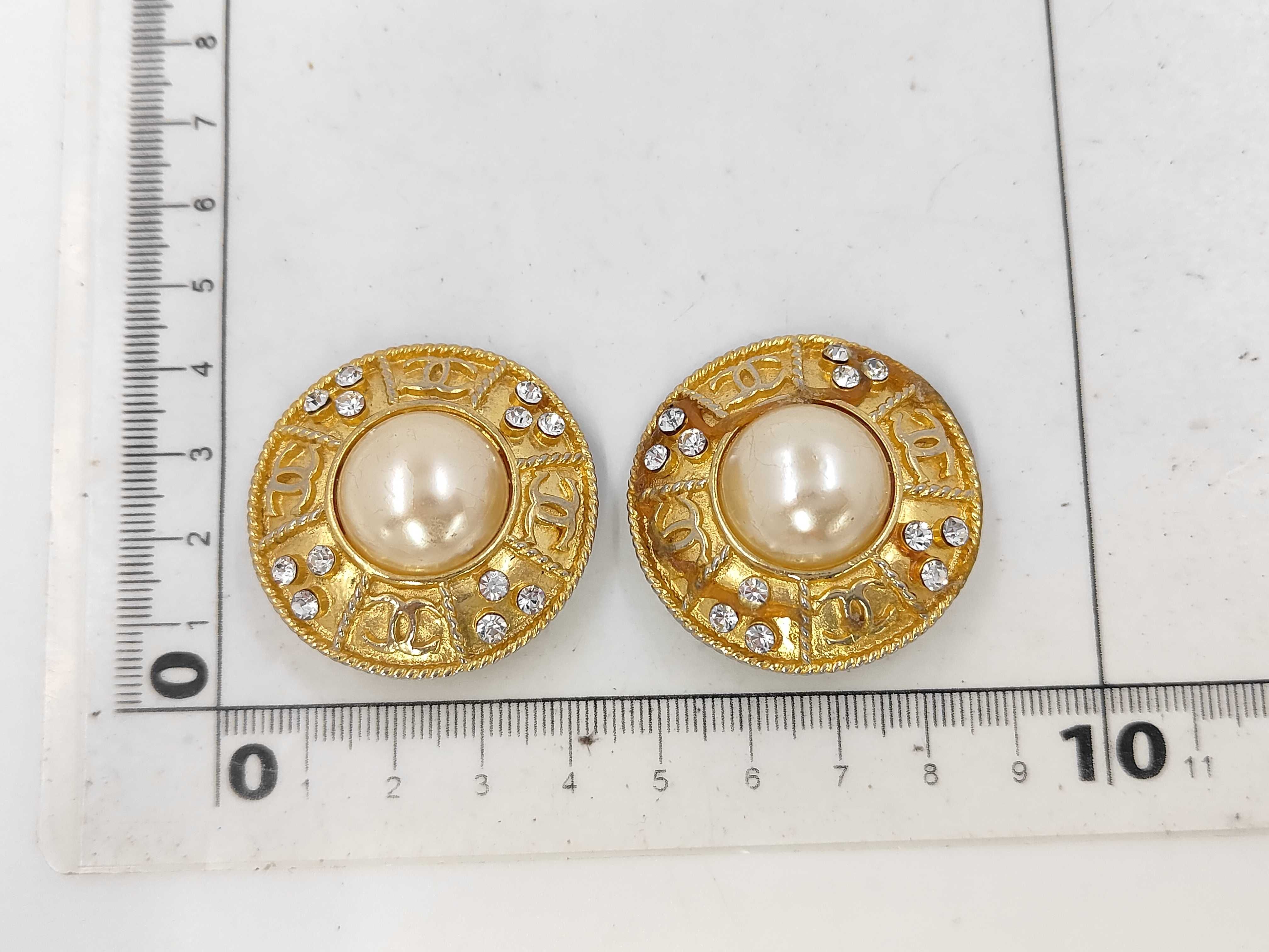 accessories, Chanel imitation pearl and stone Coco Mark earrings. — view 7