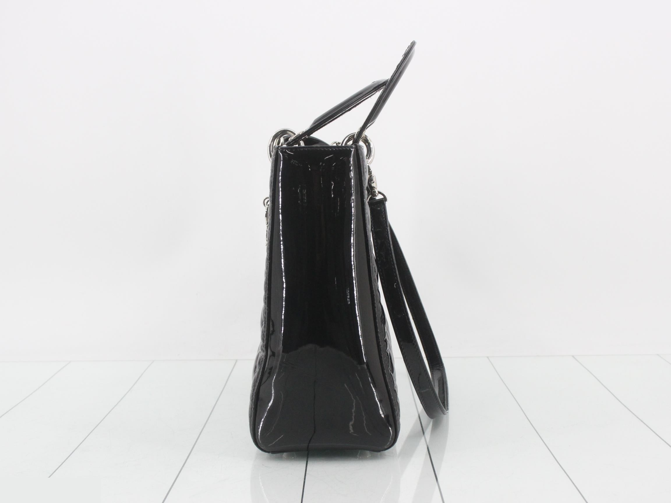 Lady Dior Black Cannage 2-Way Handbag with Strap — view 3