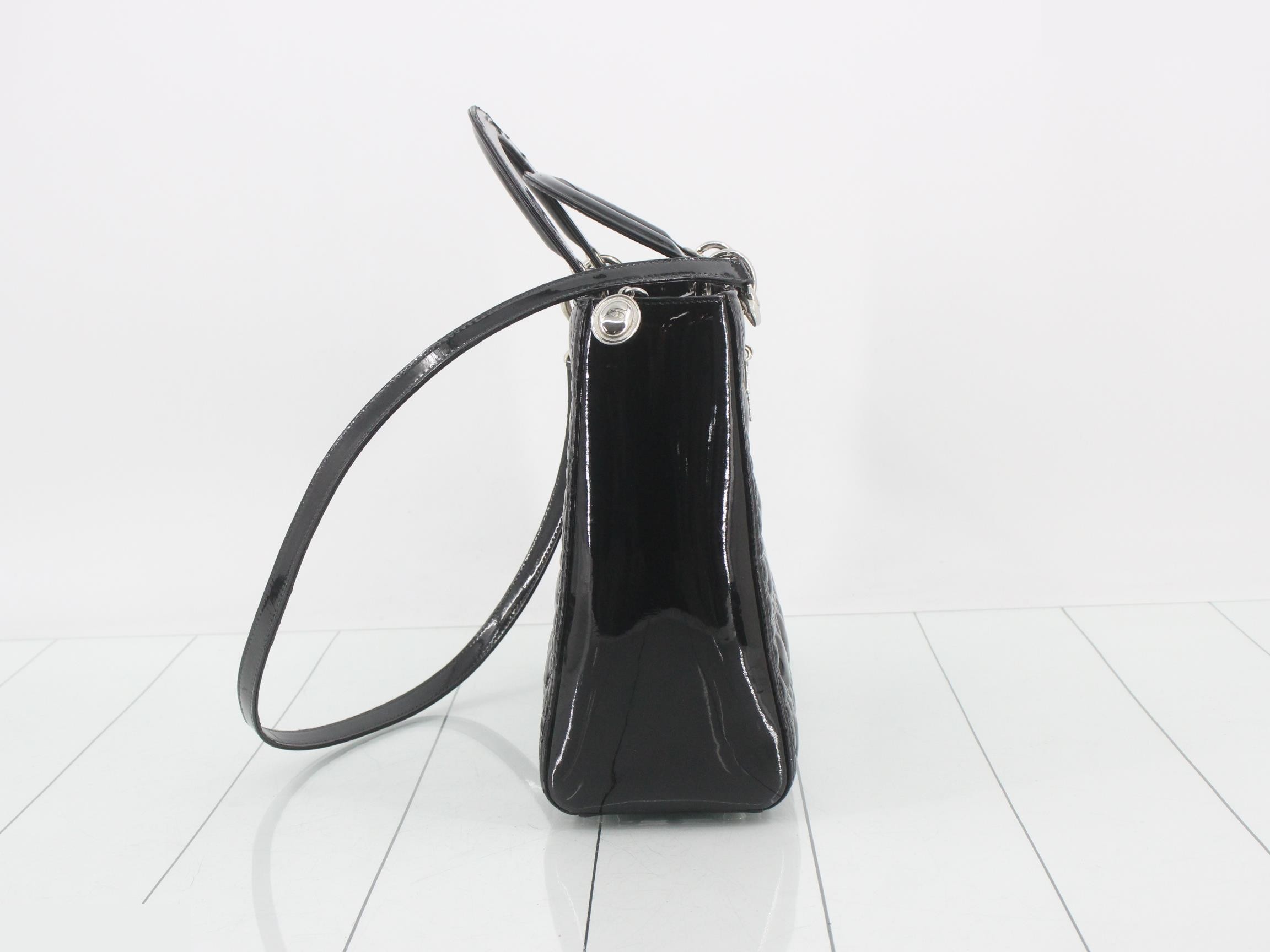 Lady Dior Black Cannage 2-Way Handbag with Strap — view 4