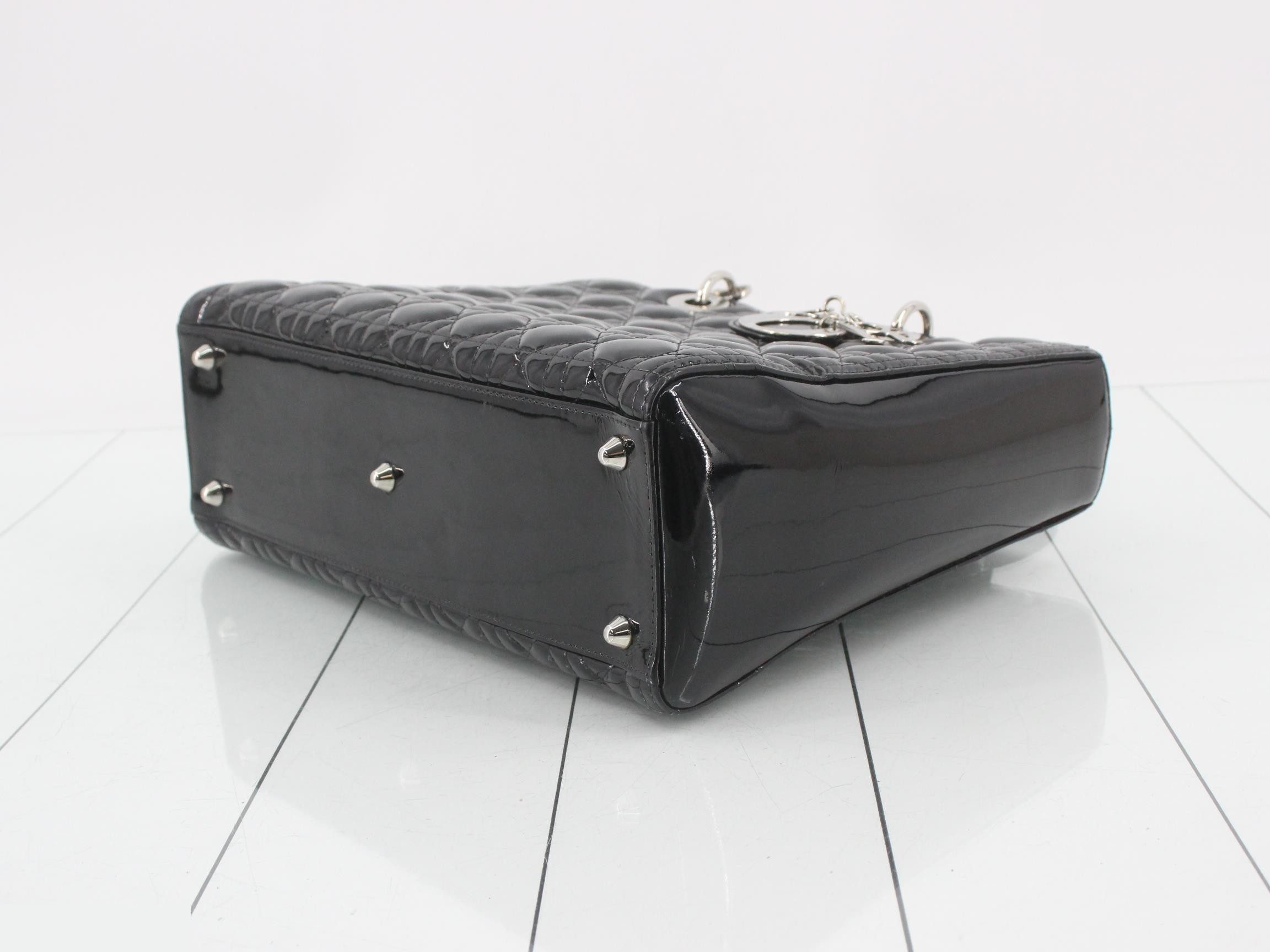 Lady Dior Black Cannage 2-Way Handbag with Strap — view 6