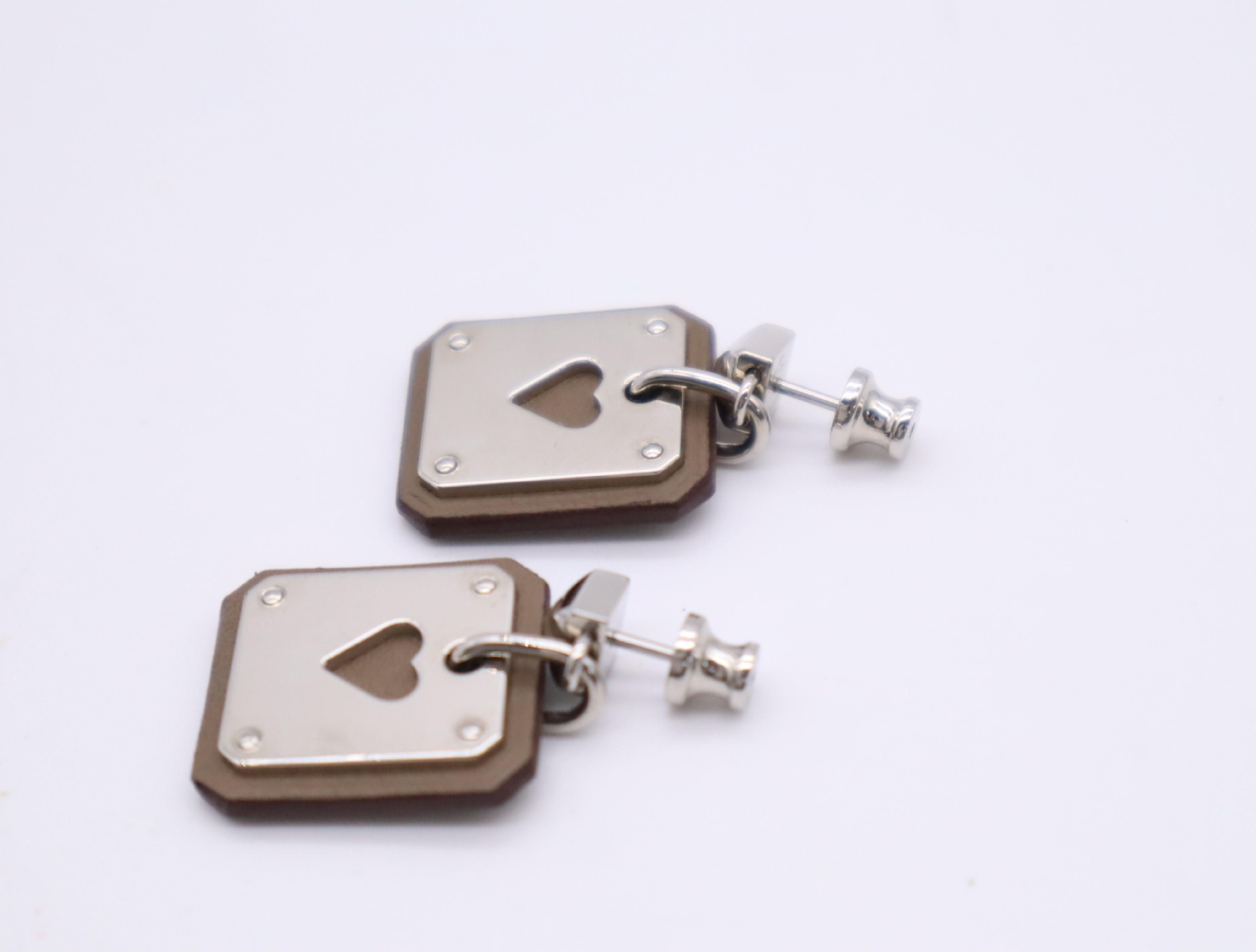 SV Heart Plate Earrings — view 3