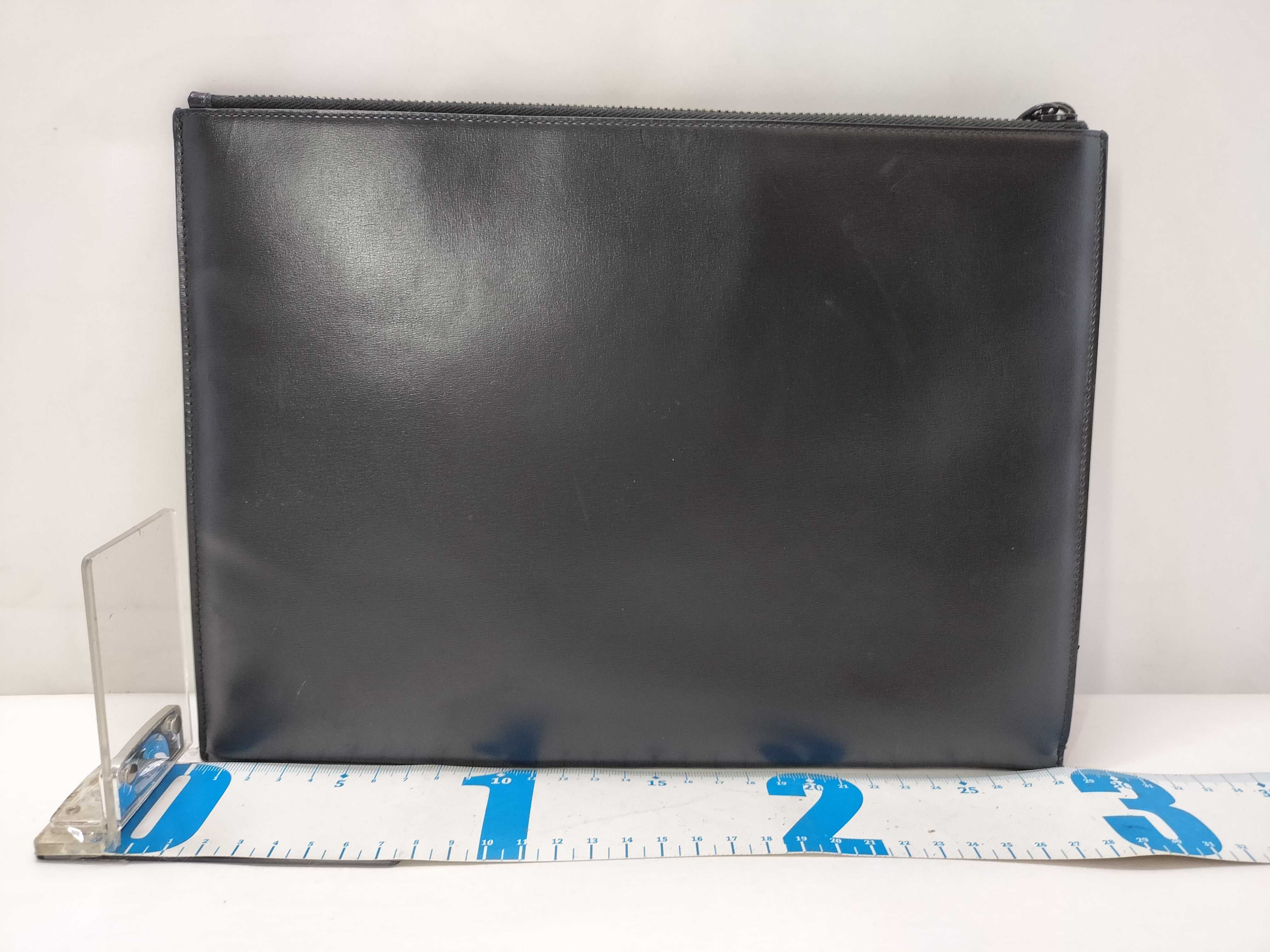 Leather YSL Logo Clutch Bag — view 2