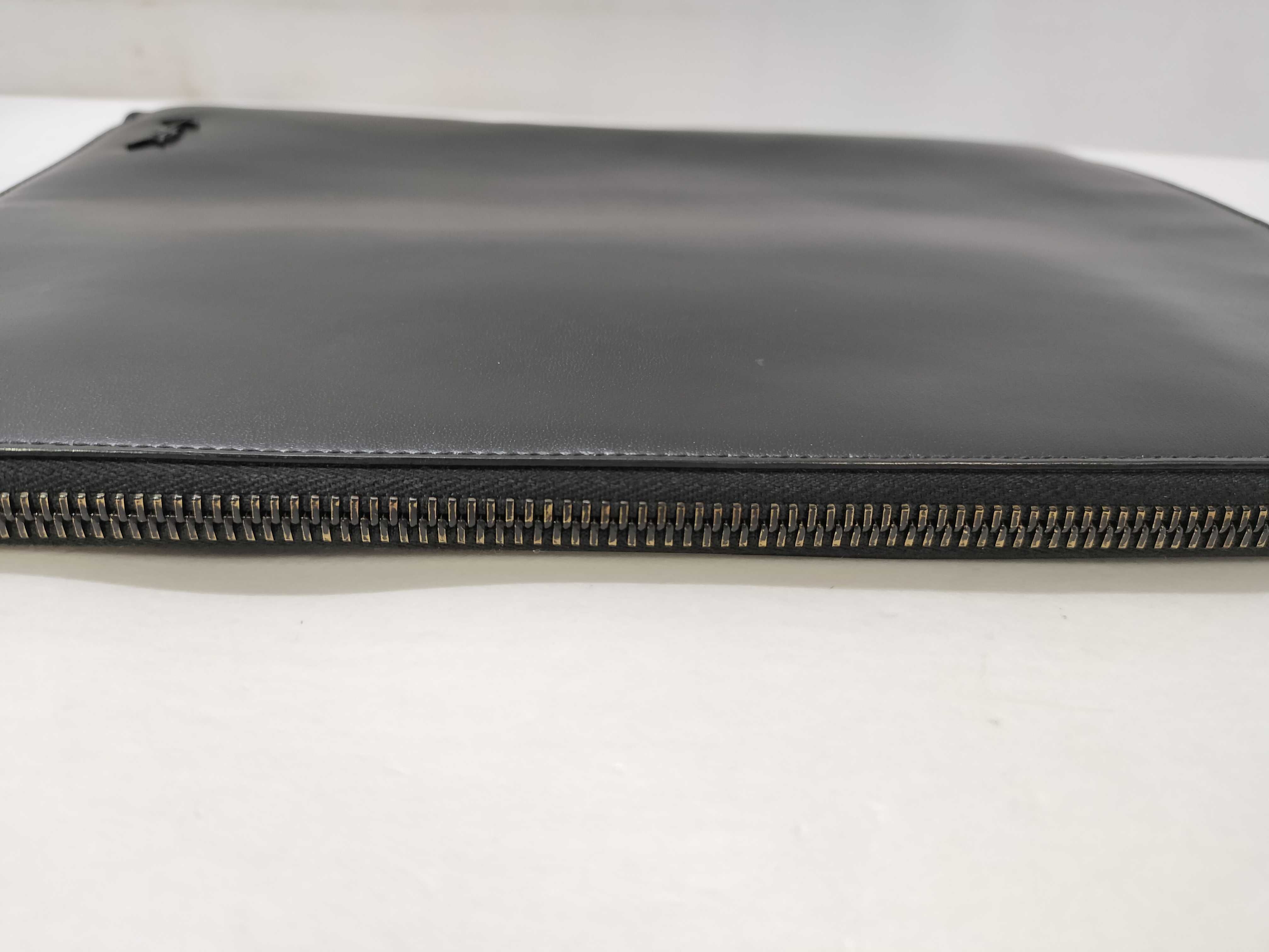Leather YSL Logo Clutch Bag — view 3