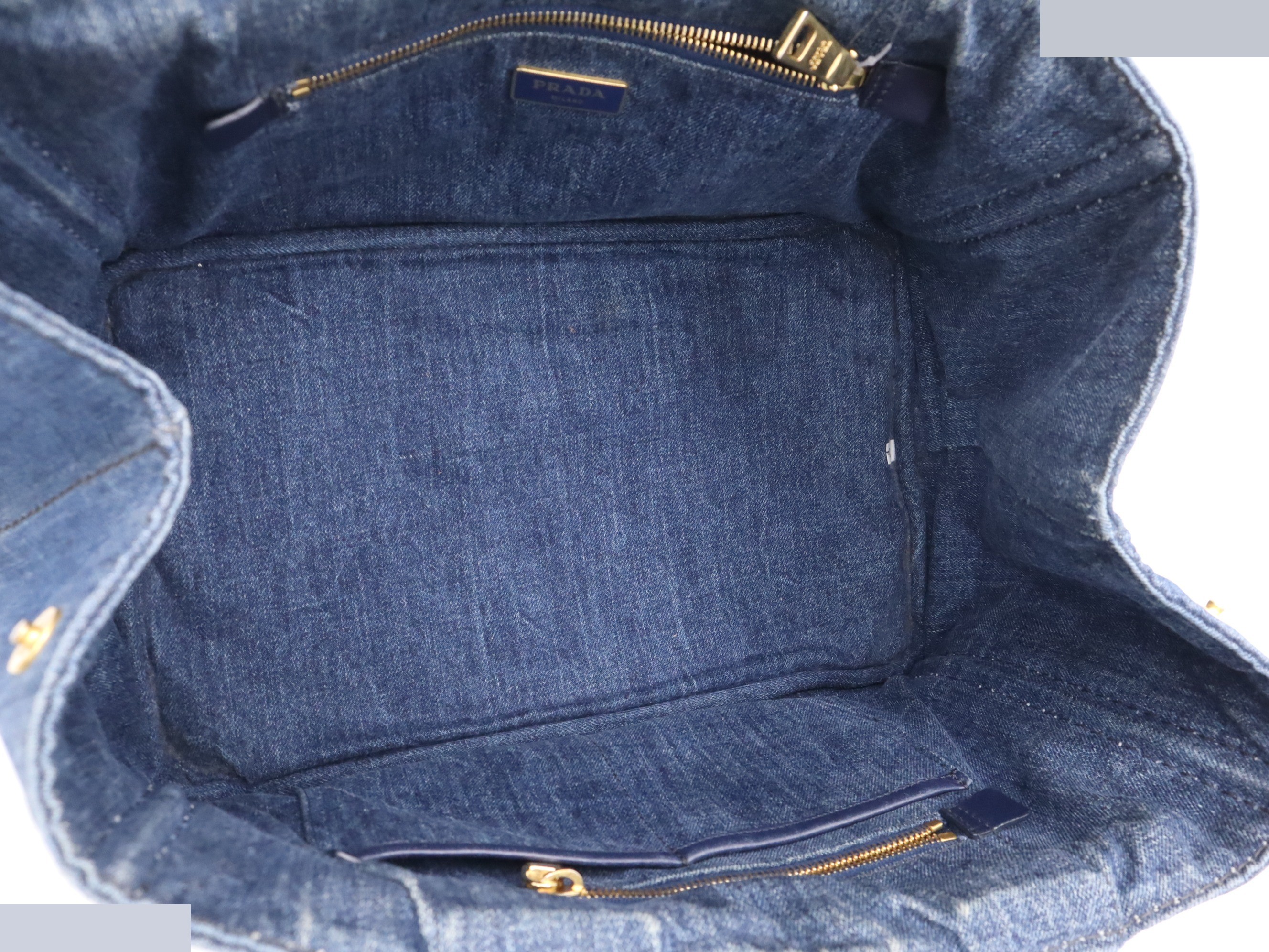 Canvas Canapa Tote Bag, Denim, with Guarantee Card — view 7