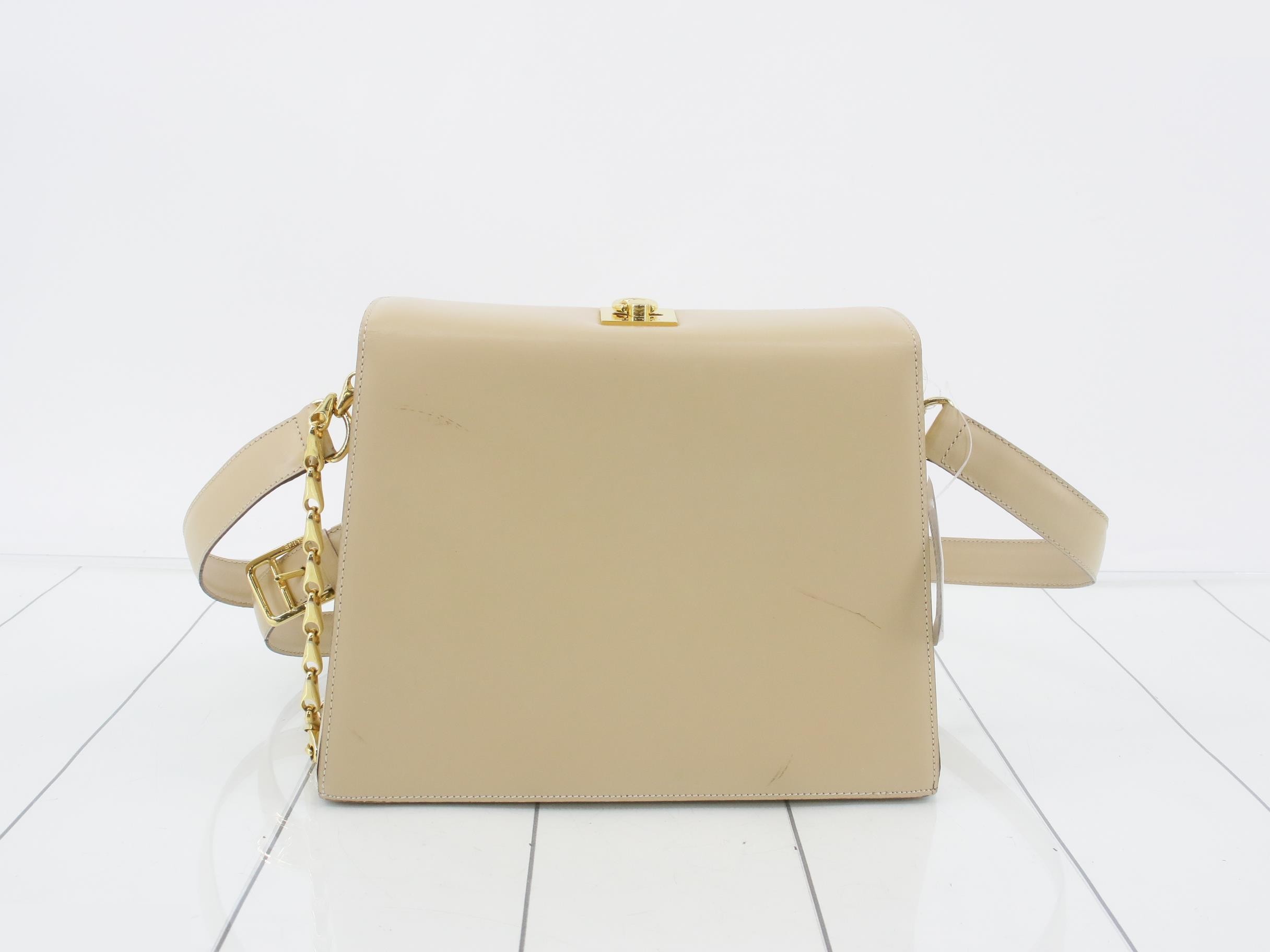 Shoulder bag beige leather — view 2