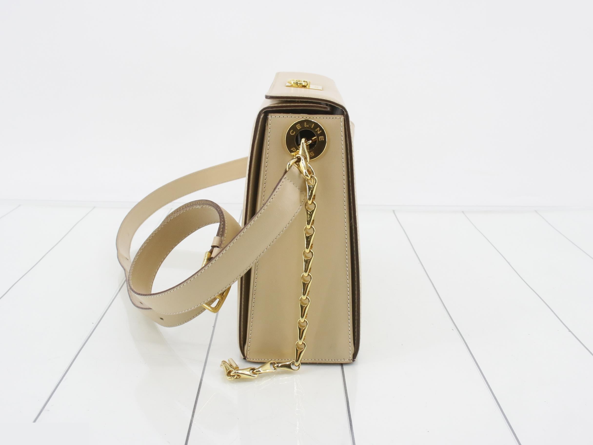 Shoulder bag beige leather — view 3