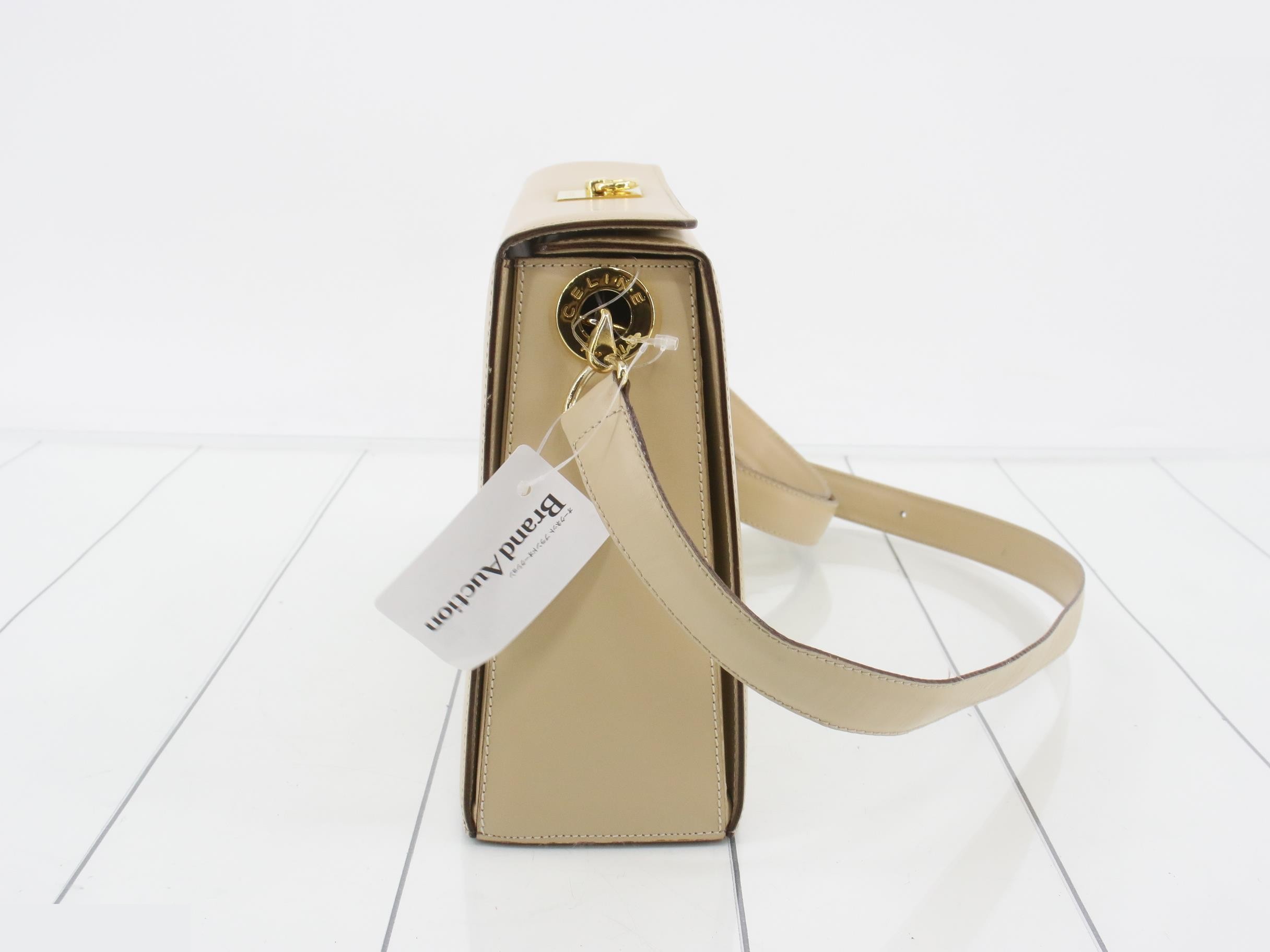 Shoulder bag beige leather — view 4