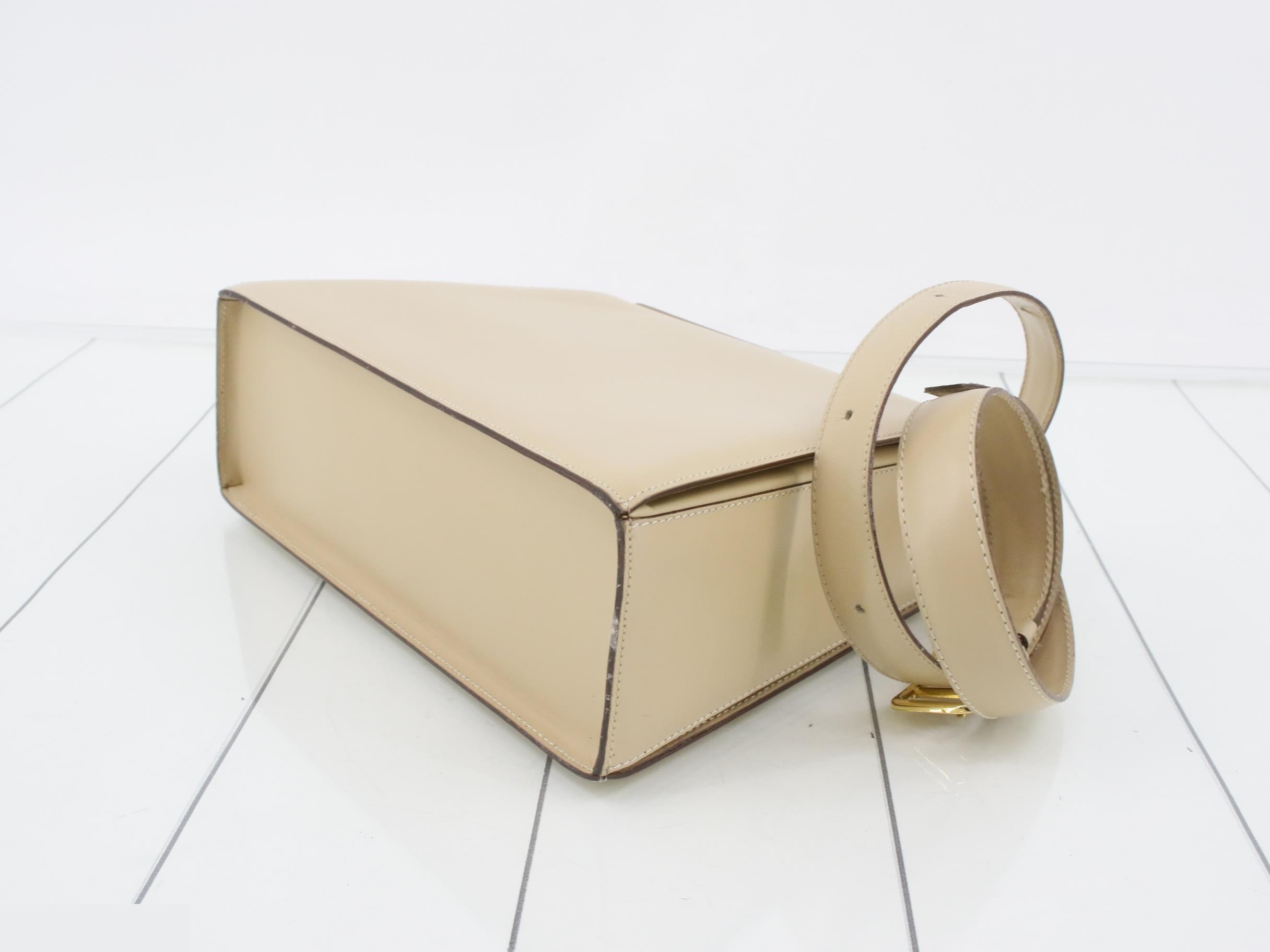 Shoulder bag beige leather — view 6