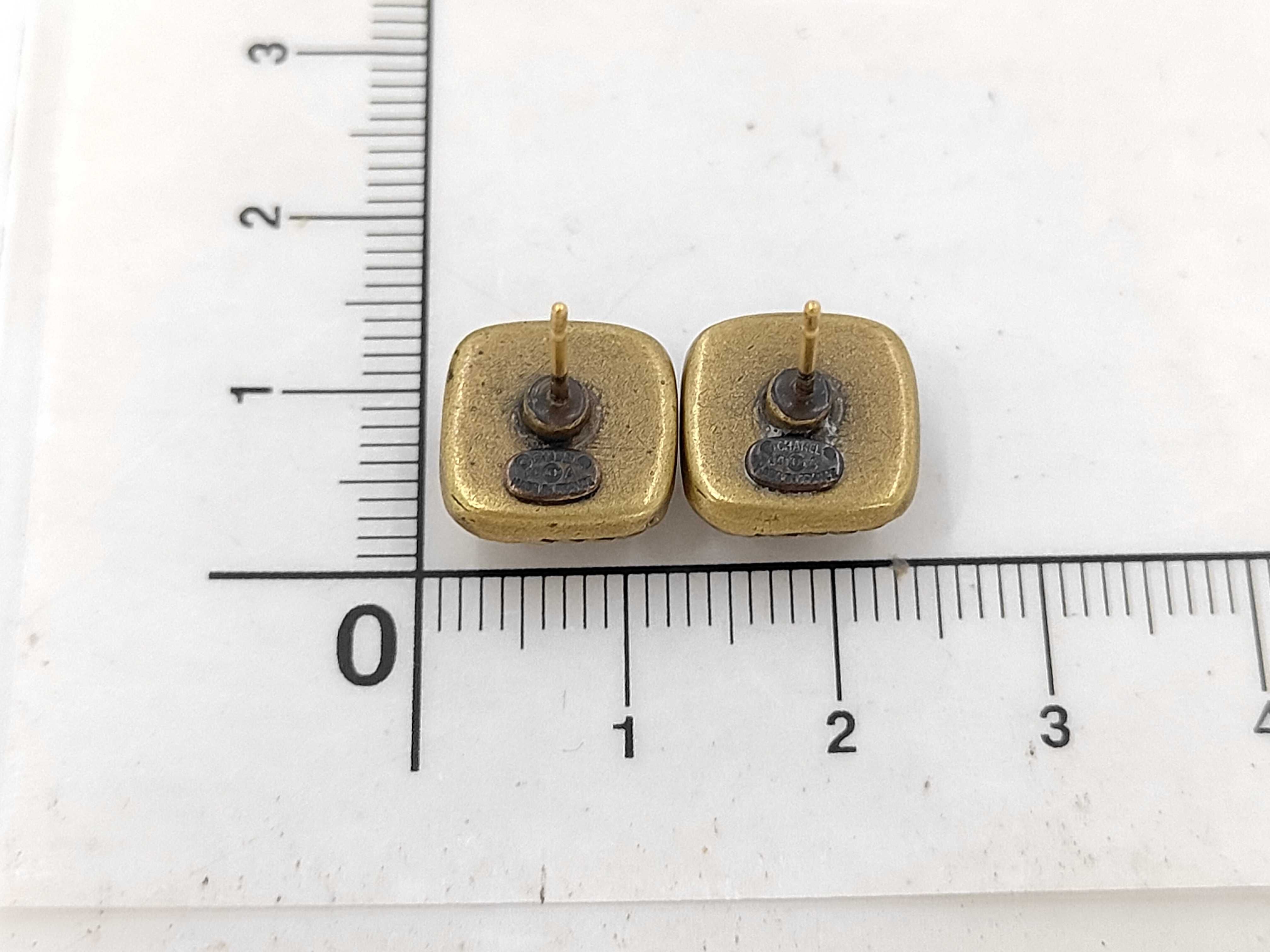 00A Coco Mark Gripoix Square Earrings — view 2