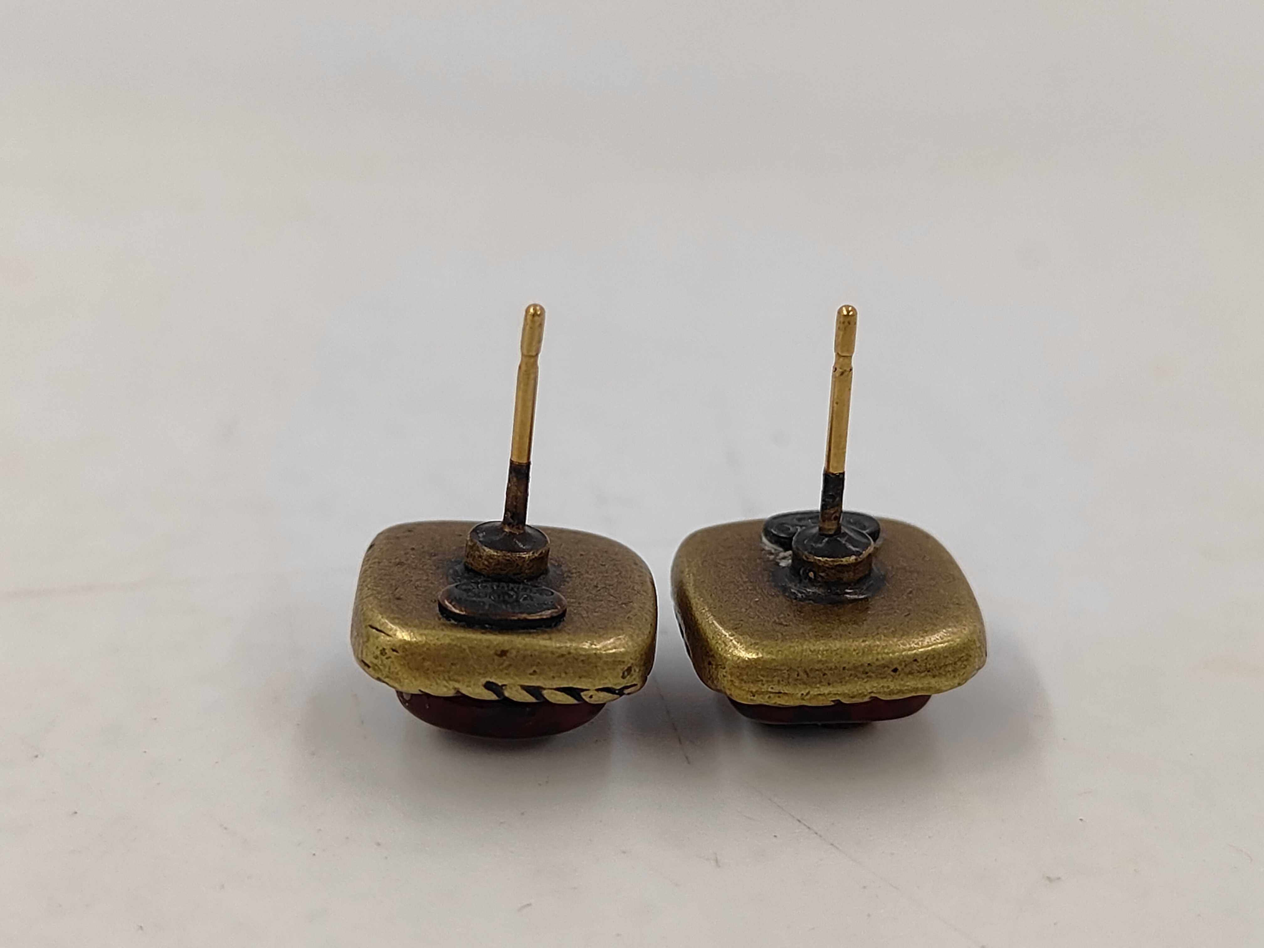 00A Coco Mark Gripoix Square Earrings — view 3