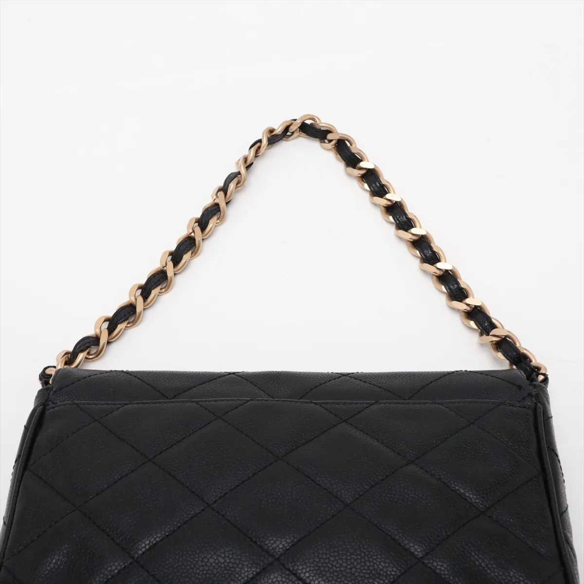 Matelassé Caviar Skin Chain Shoulder Bag, Black with Gold Hardware, 6497622, ​​Series 6 — view 6