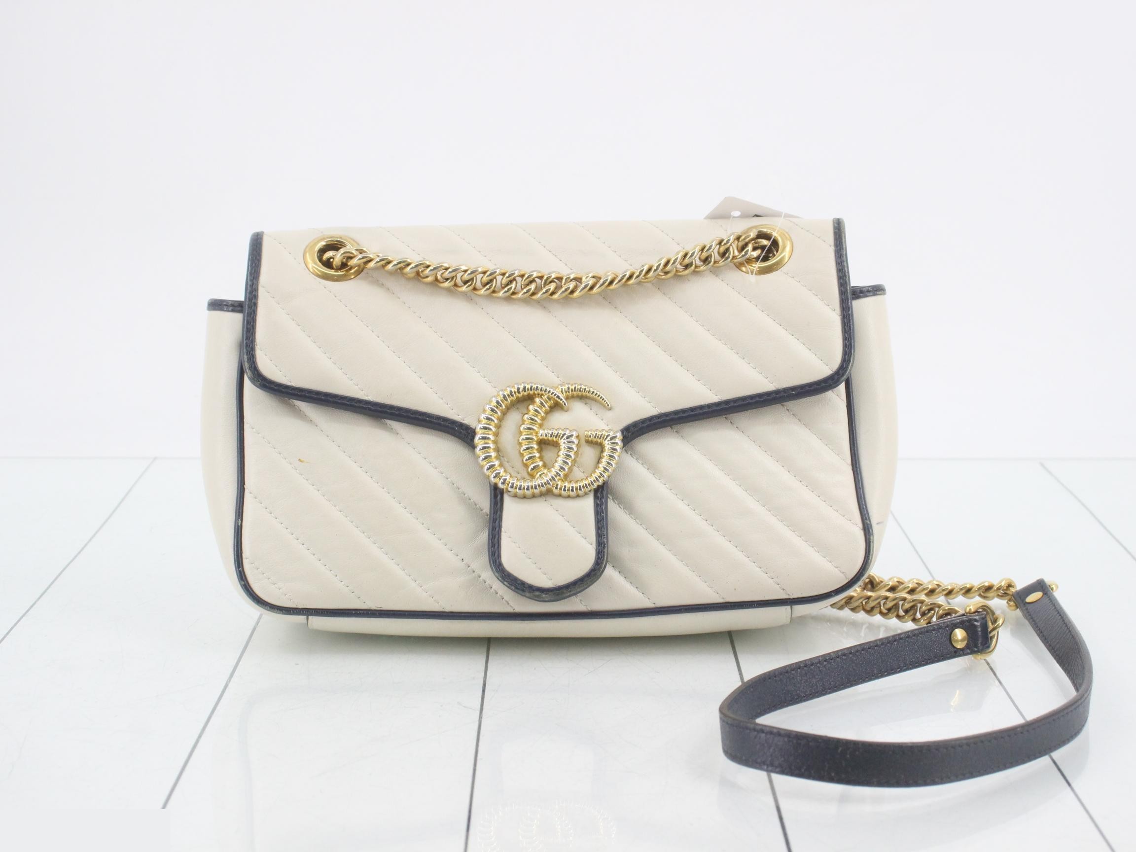 Marmont Flap Quilted White Shoulder Bag