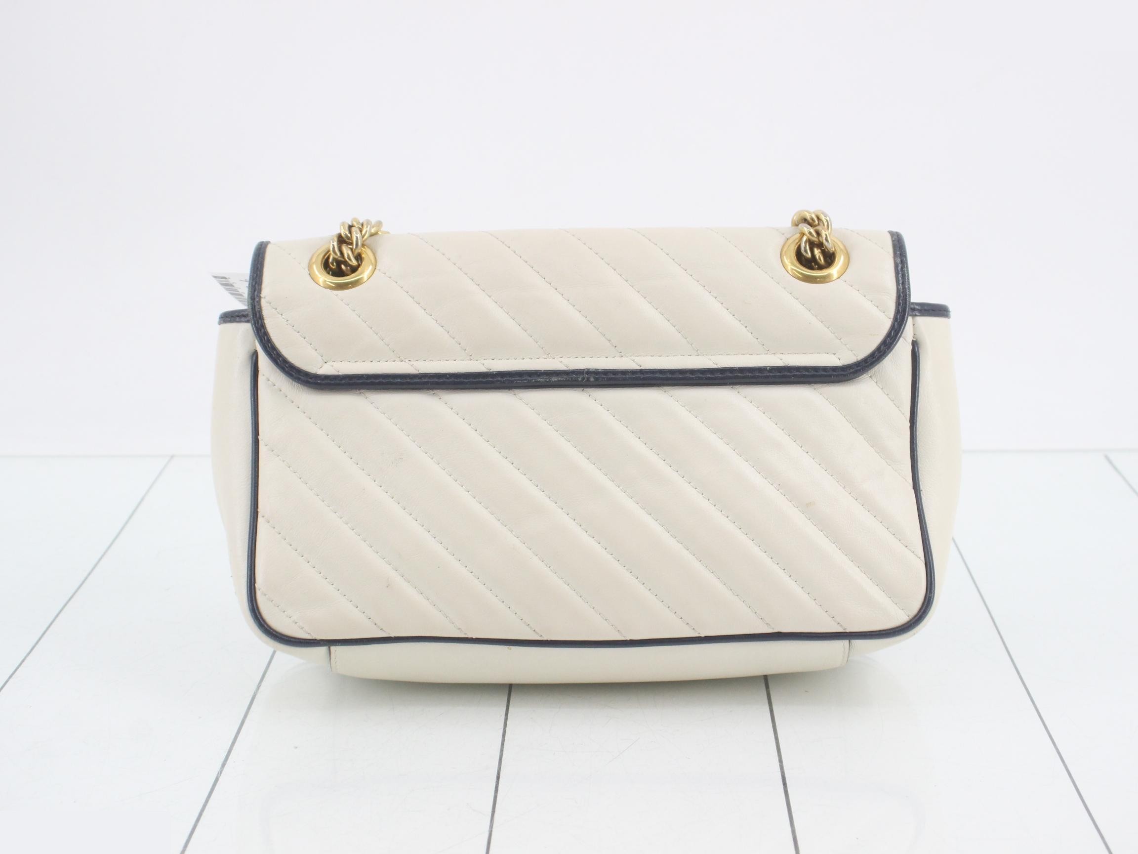 Marmont Flap Quilted White Shoulder Bag — view 2