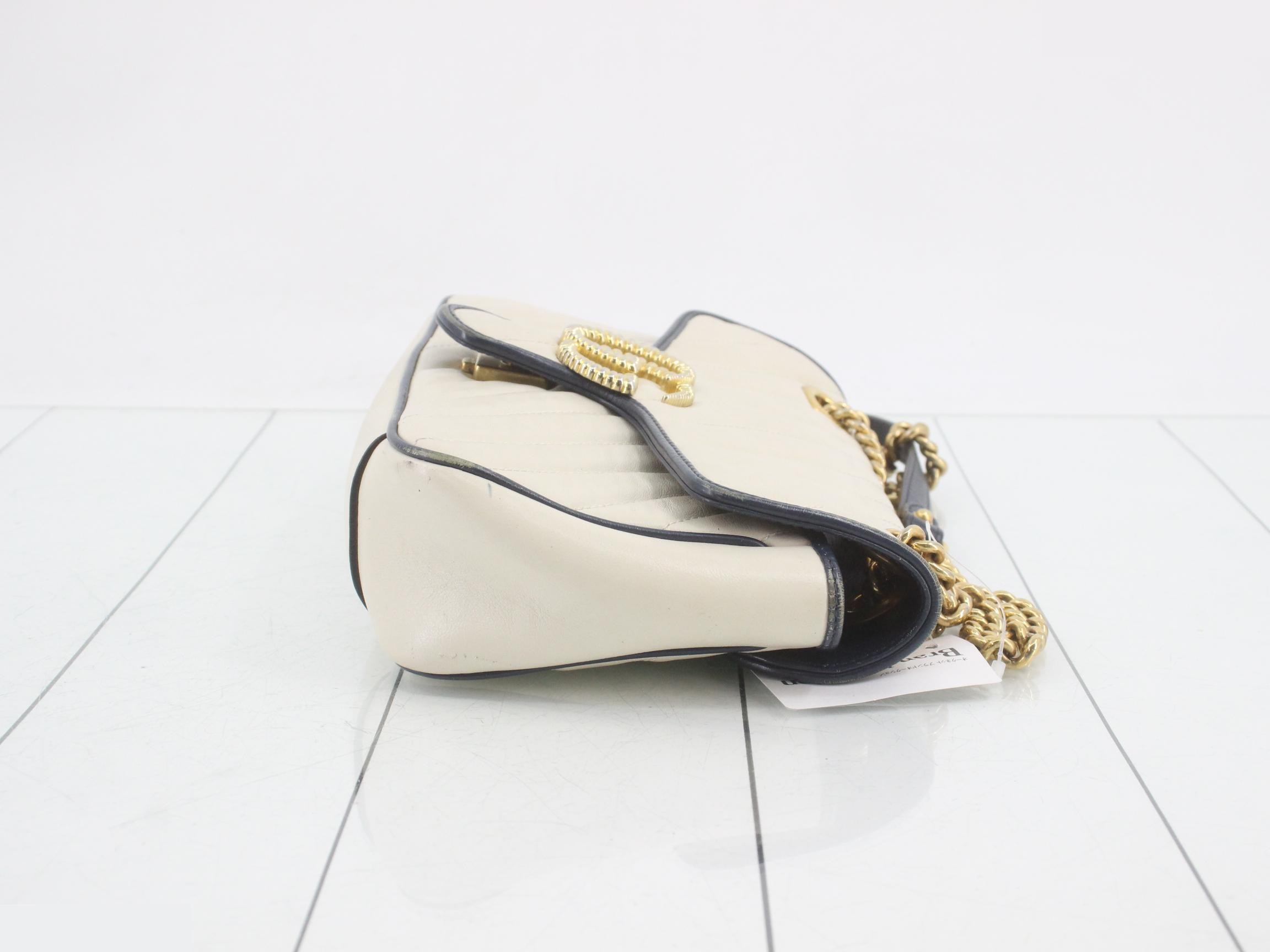 Marmont Flap Quilted White Shoulder Bag — view 3