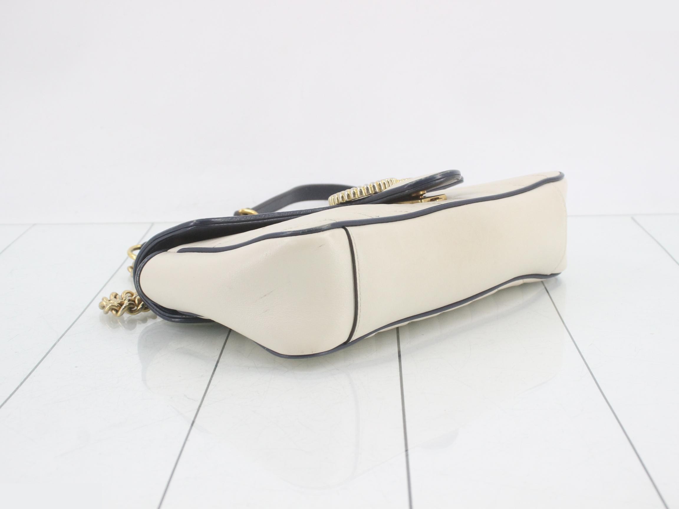 Marmont Flap Quilted White Shoulder Bag — view 5