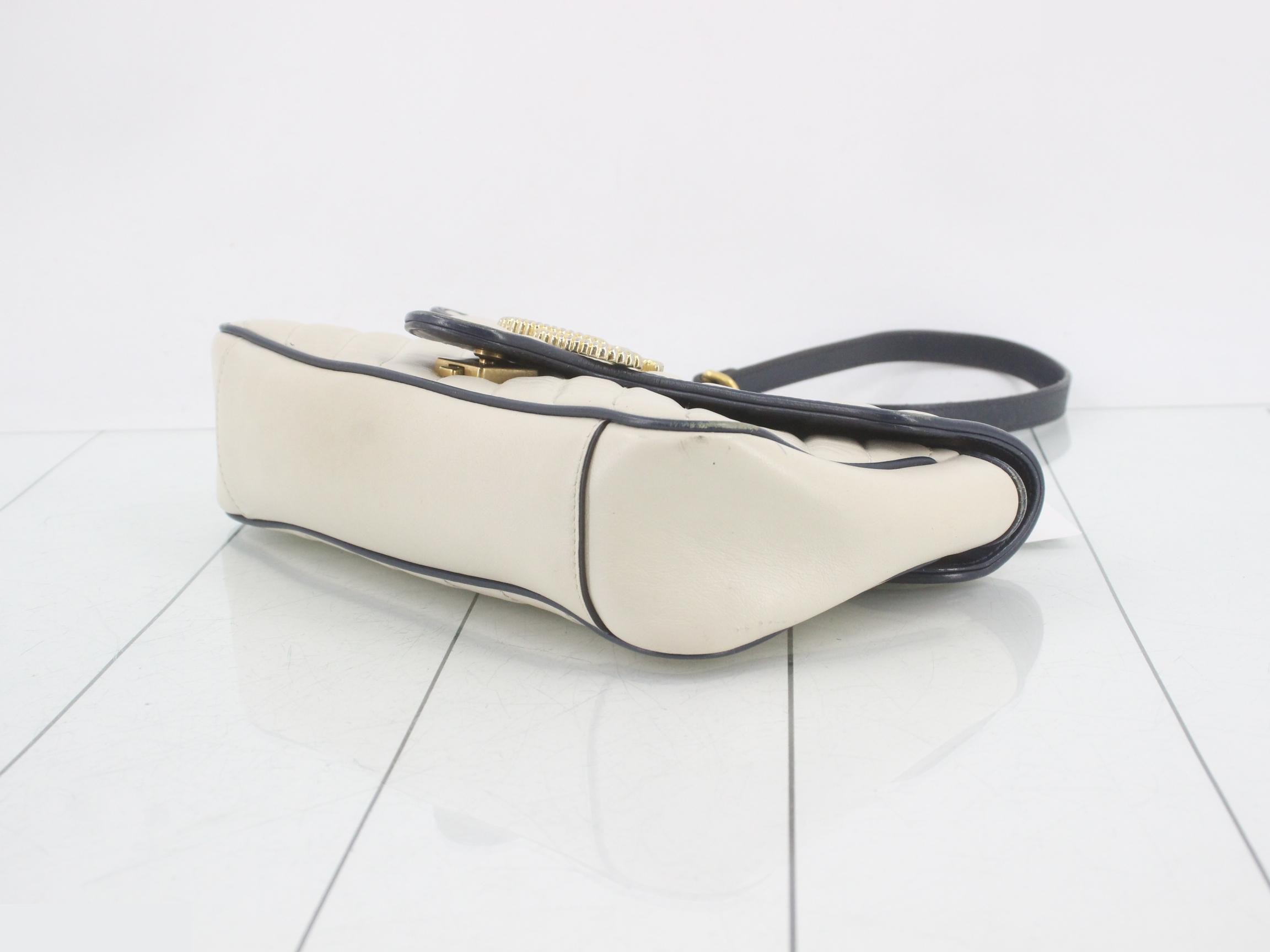 Marmont Flap Quilted White Shoulder Bag — view 6