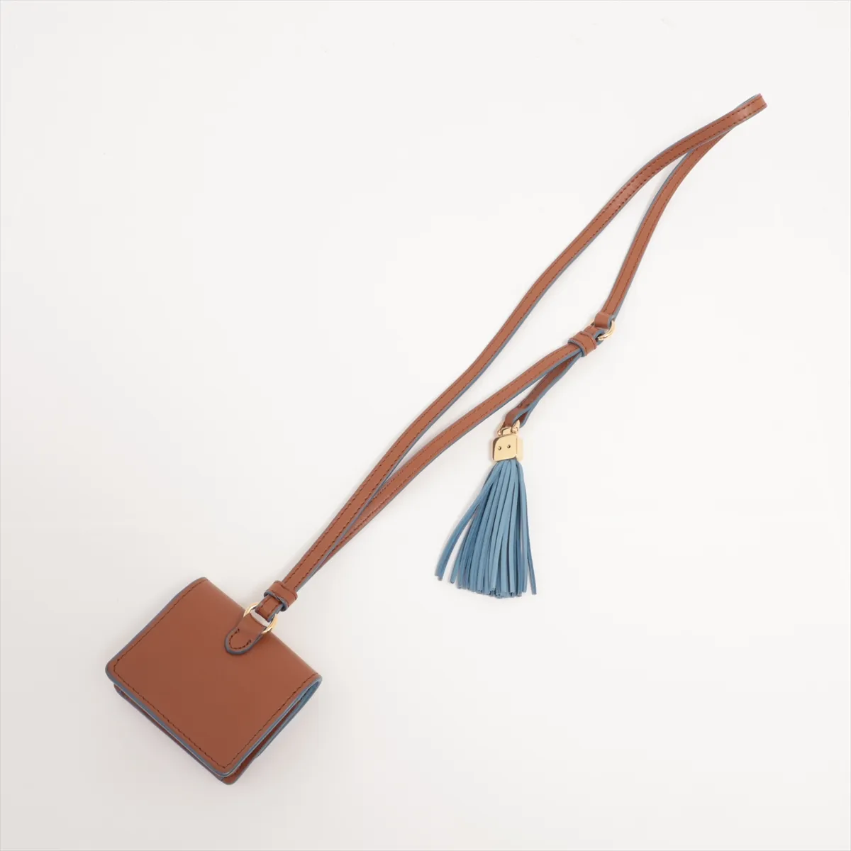 Logo Bag Charm Leather Brown — view 2