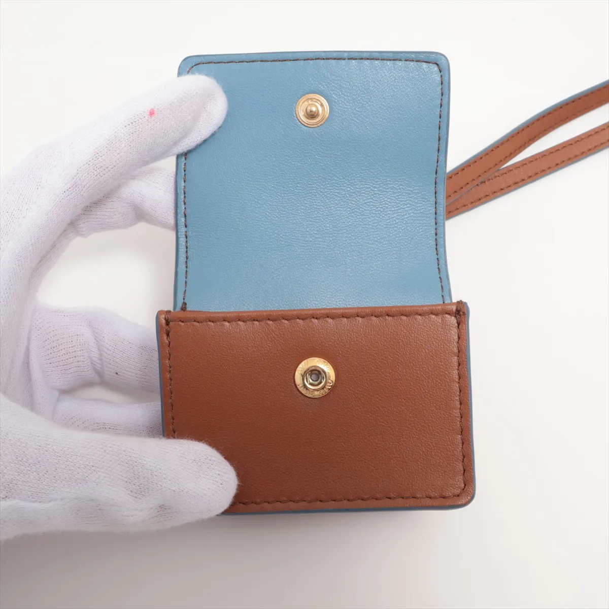 Logo Bag Charm Leather Brown — view 3
