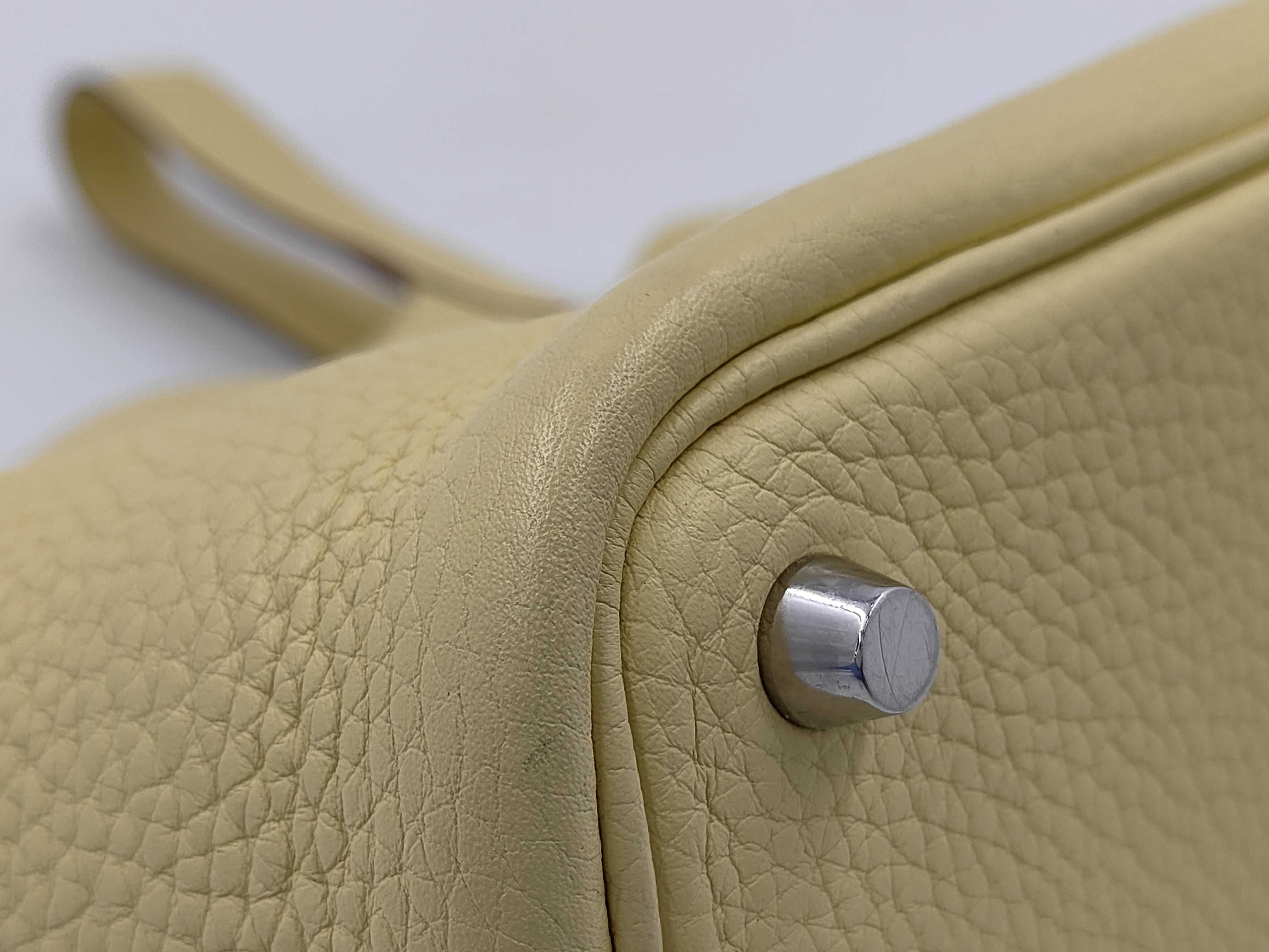 Picotin Lock PM Lime Yellow X Stamp Handbag — view 4