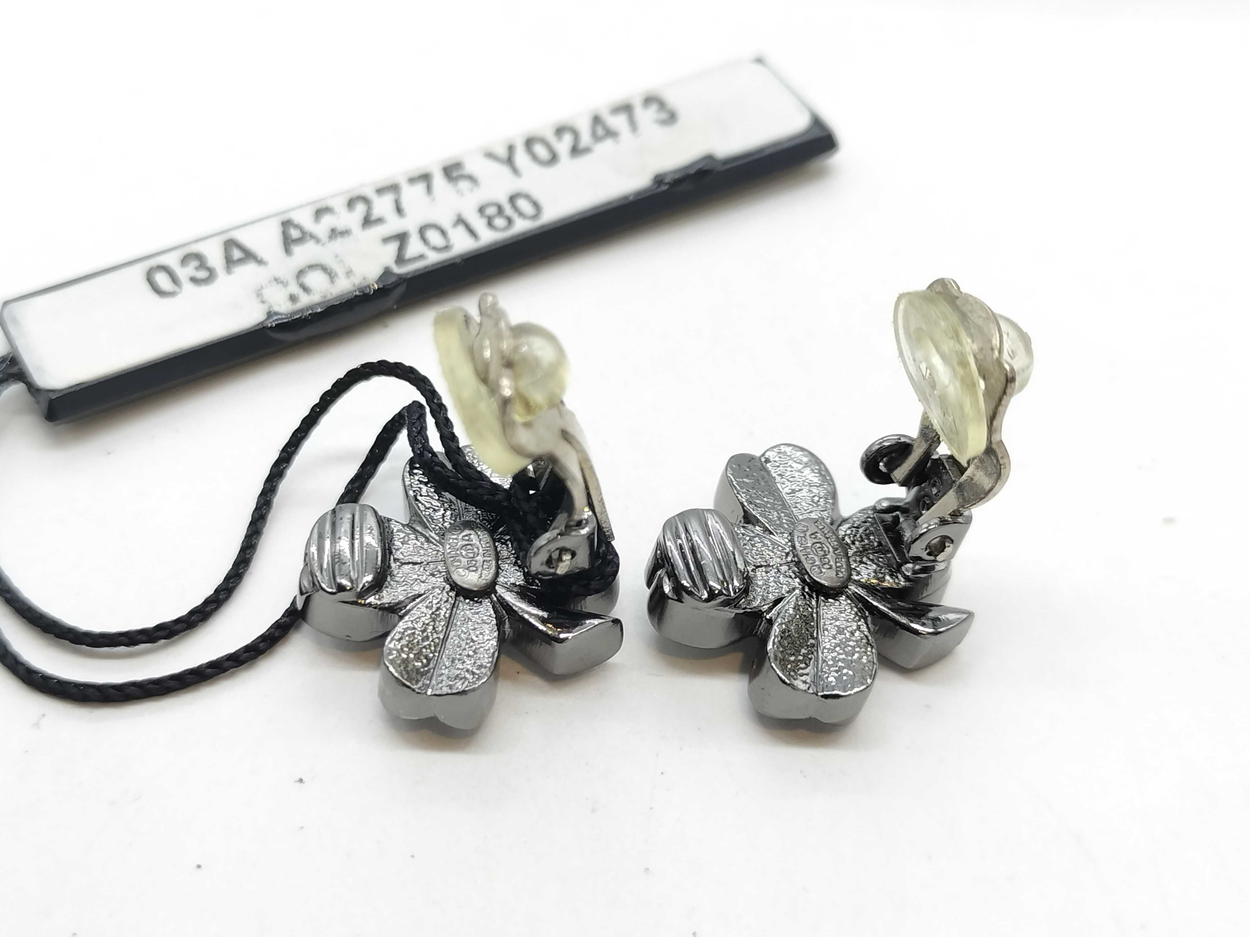 03A Clover Rhinestone Earrings — view 6