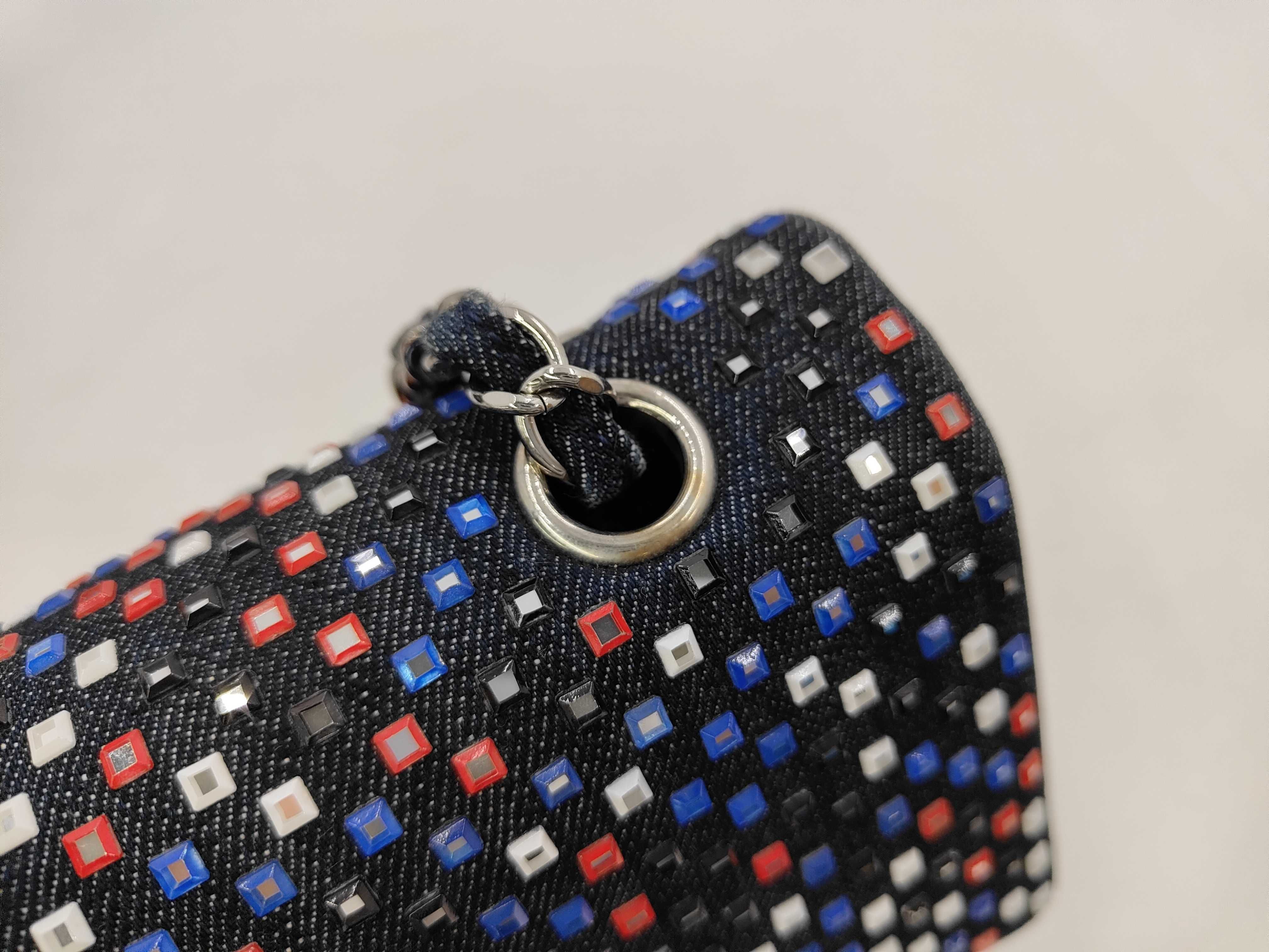 Matelassé Denim Double Flap 2-Way Chain Shoulder Bag — view 12