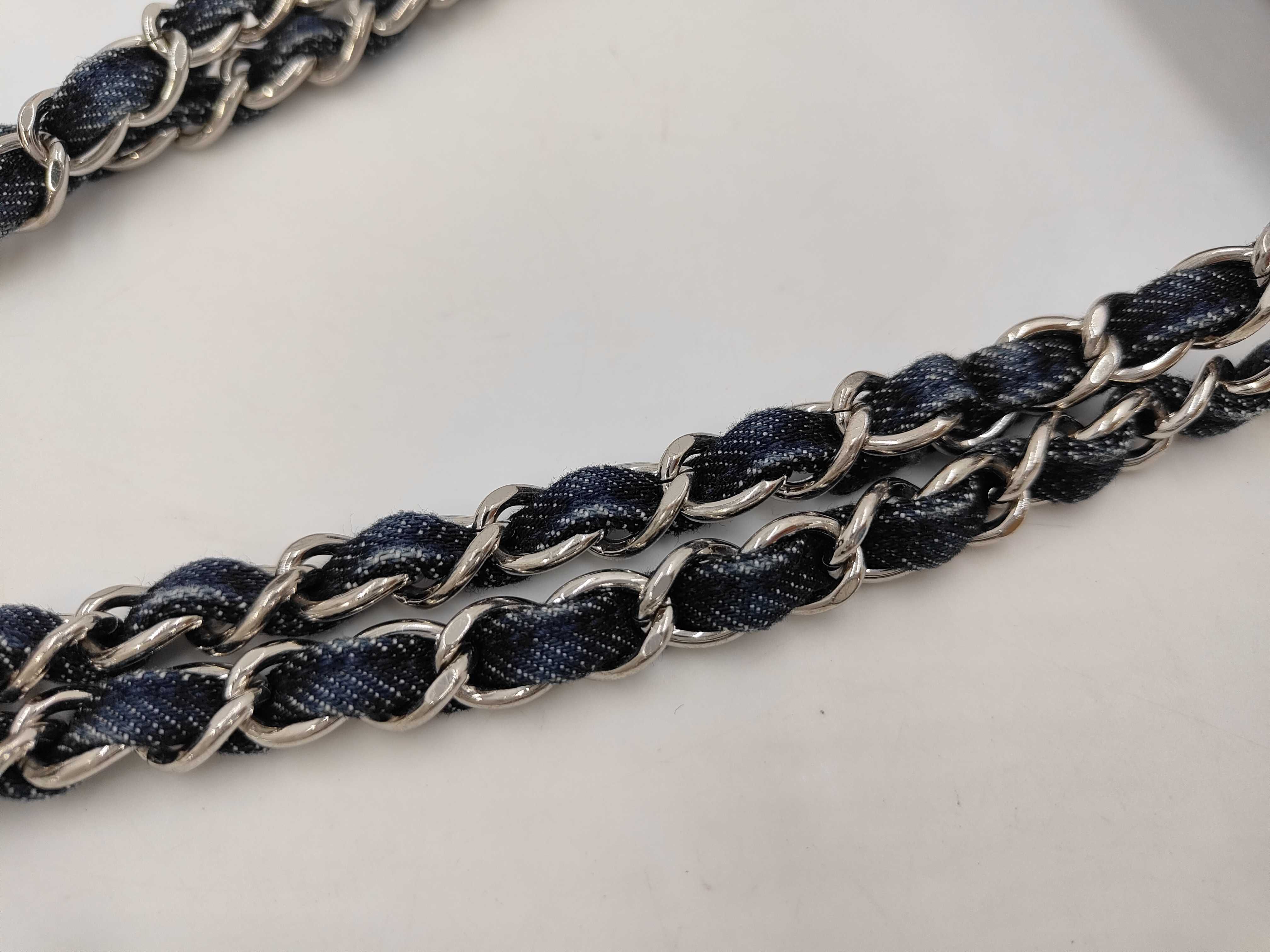 Matelassé Denim Double Flap 2-Way Chain Shoulder Bag — view 5
