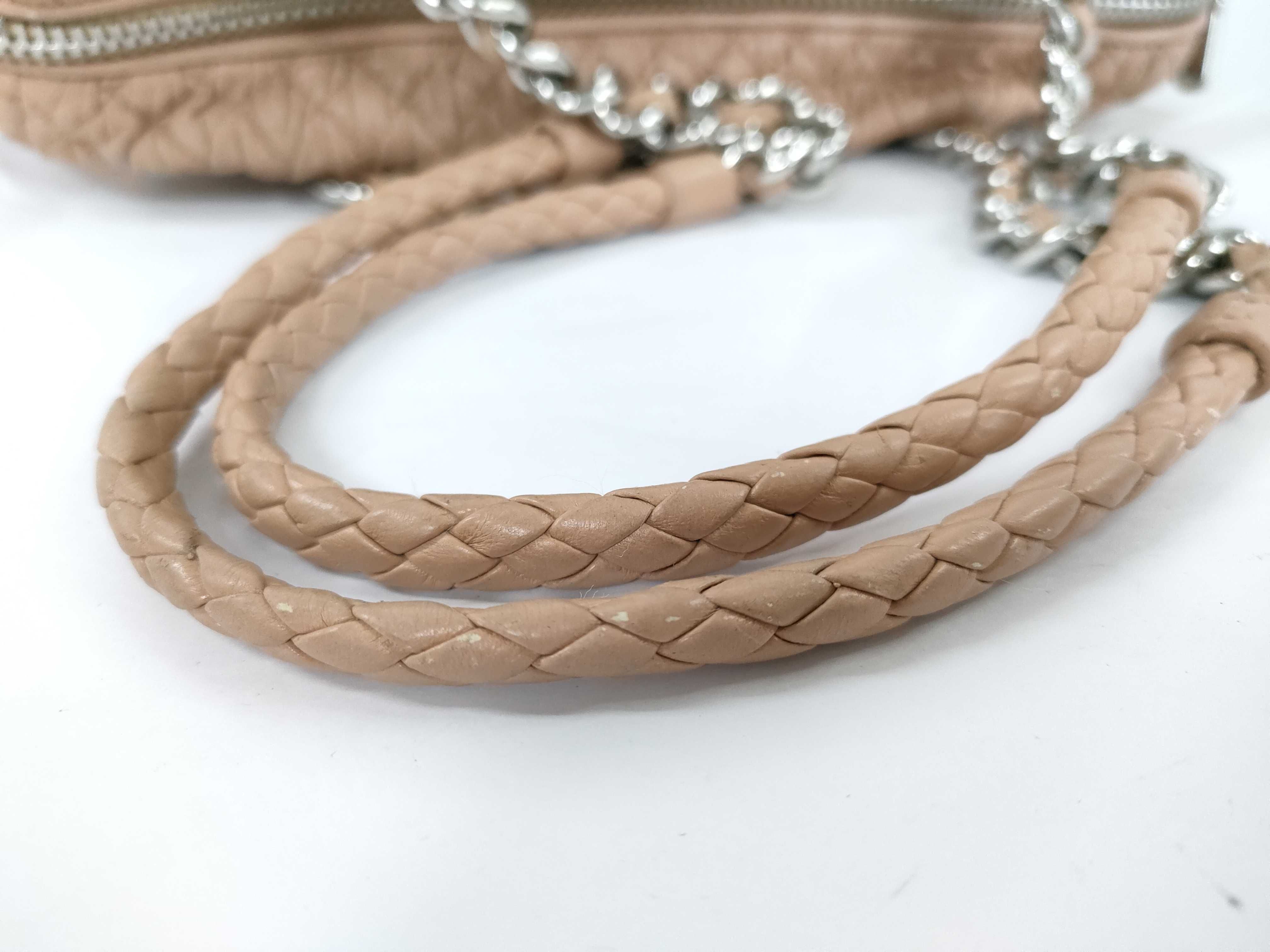Gathered Chain Bag, Beige Shoulder Bag — view 4