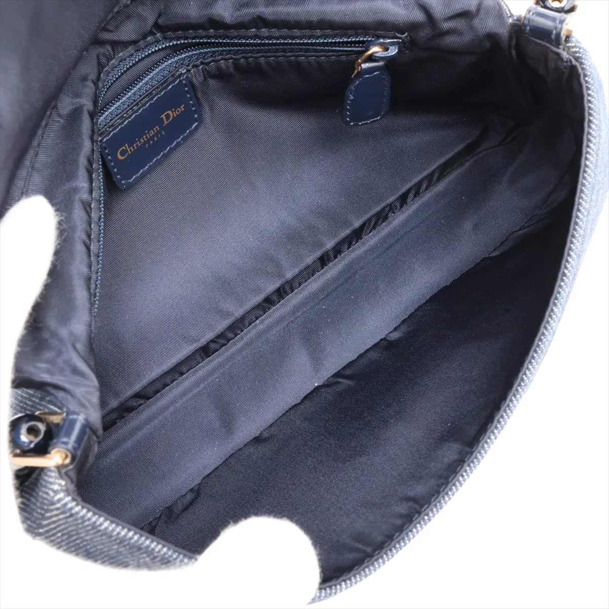 Maris Pearl Denim x Leather Shoulder Bag, Blue — view 6