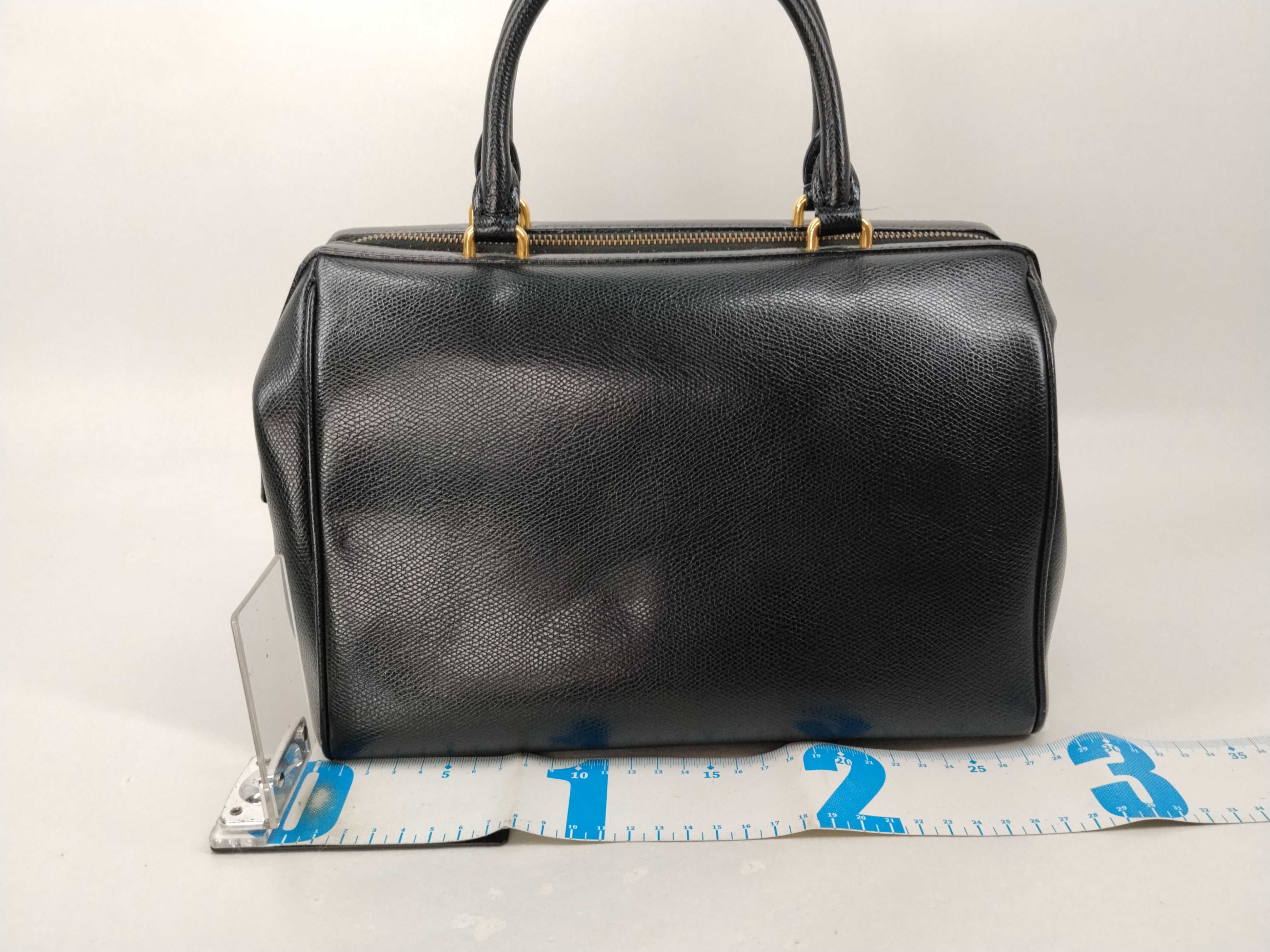 Small Boston Leather Bag, Black — view 2