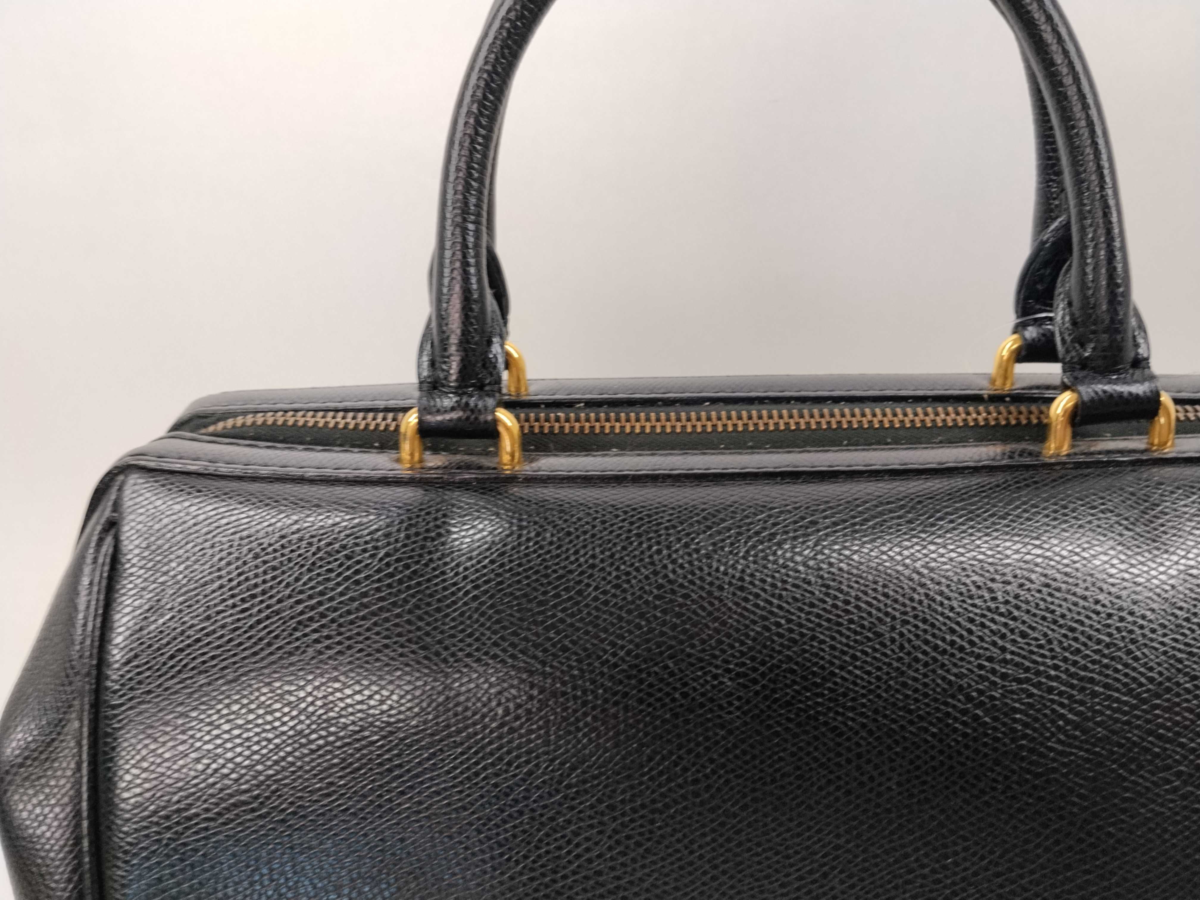 Small Boston Leather Bag, Black — view 3