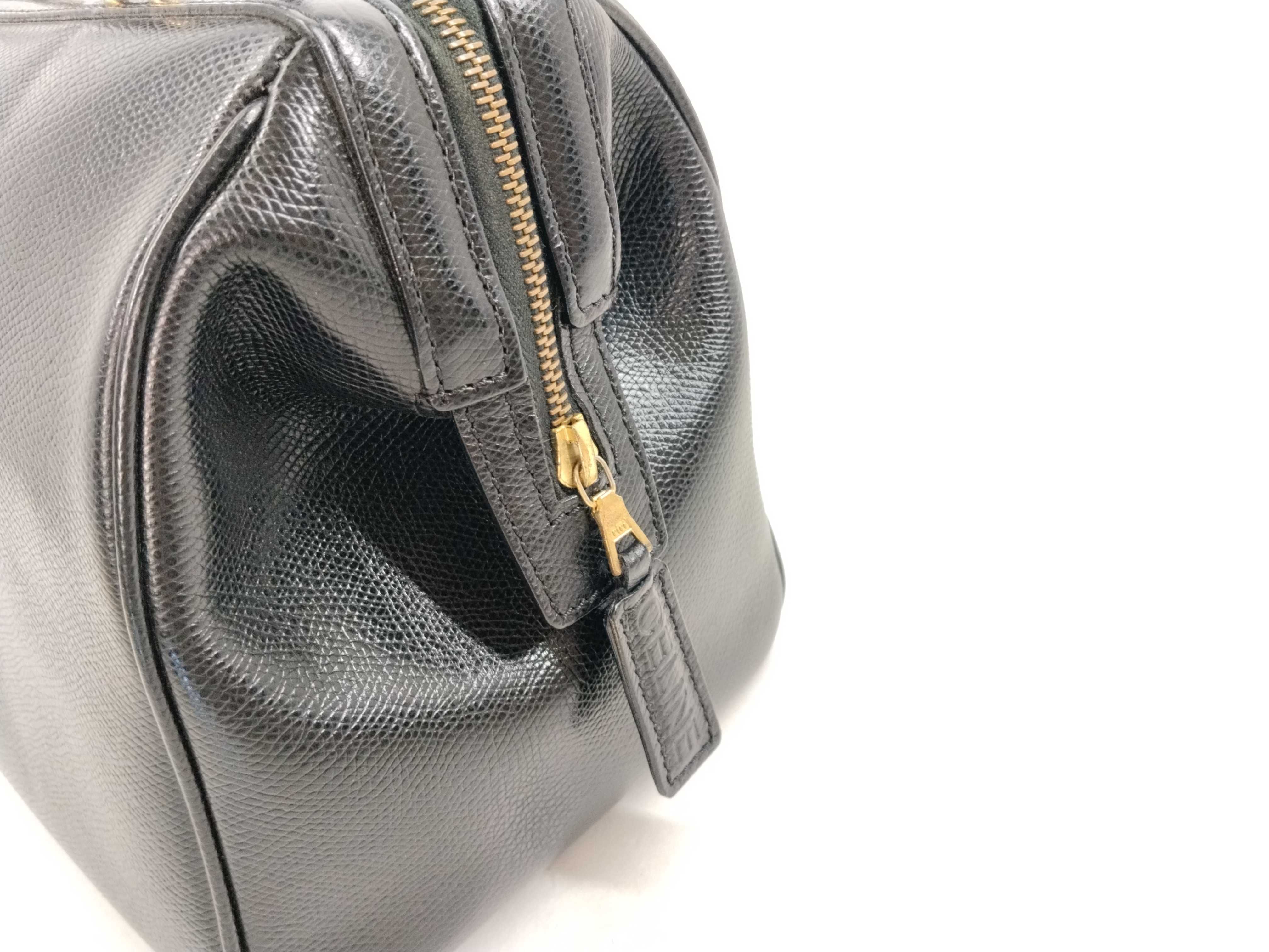 Small Boston Leather Bag, Black — view 4