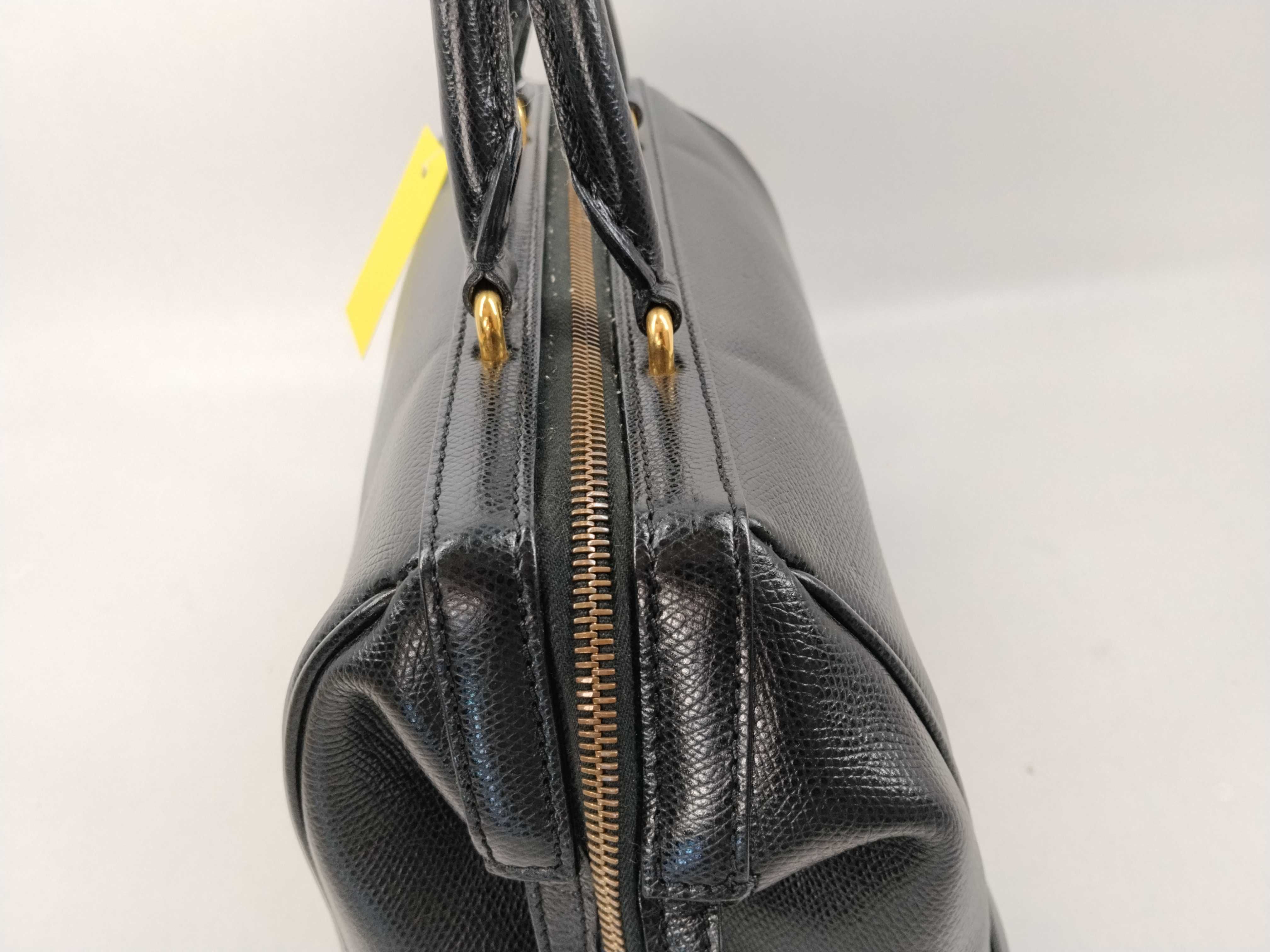 Small Boston Leather Bag, Black — view 5