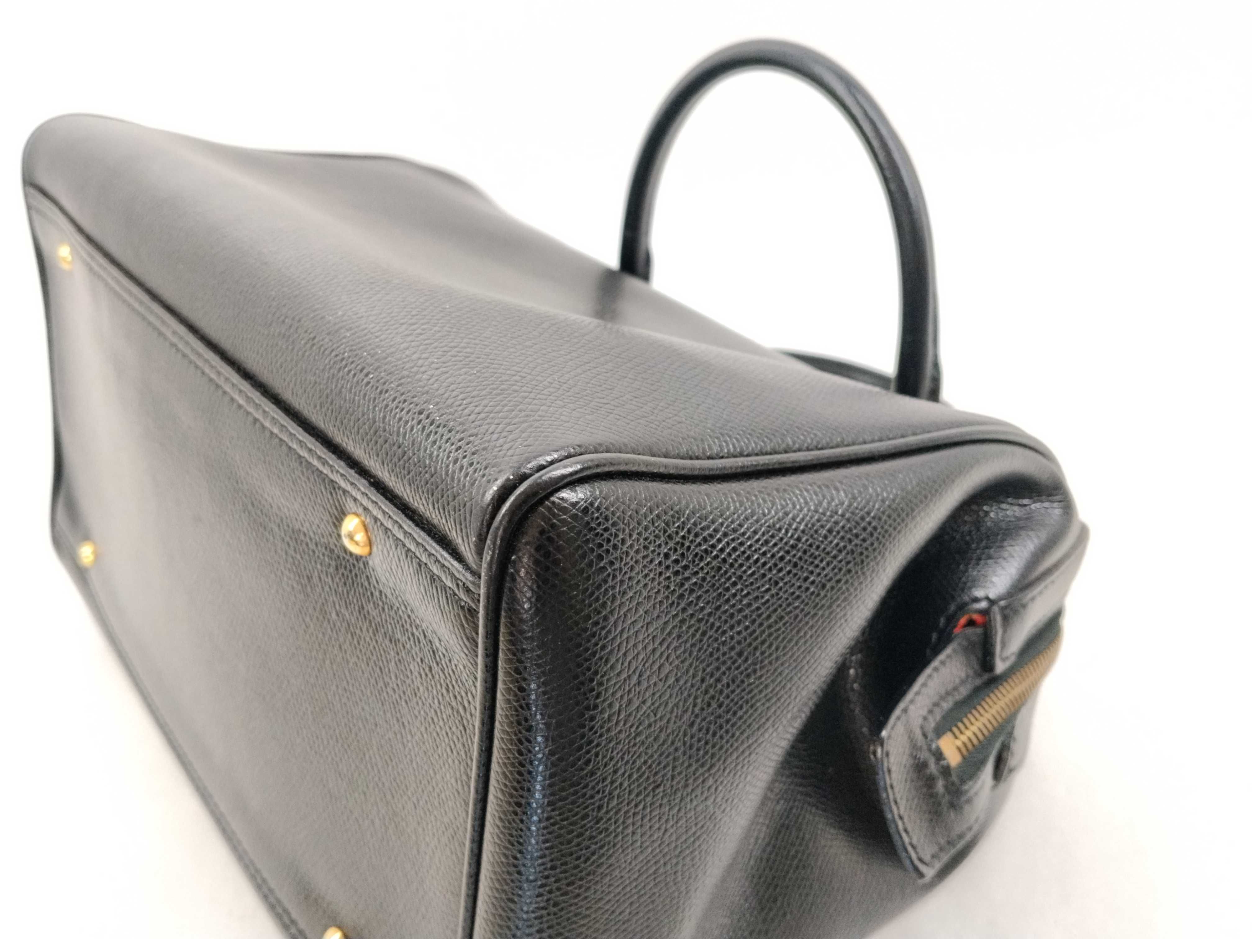Small Boston Leather Bag, Black — view 8