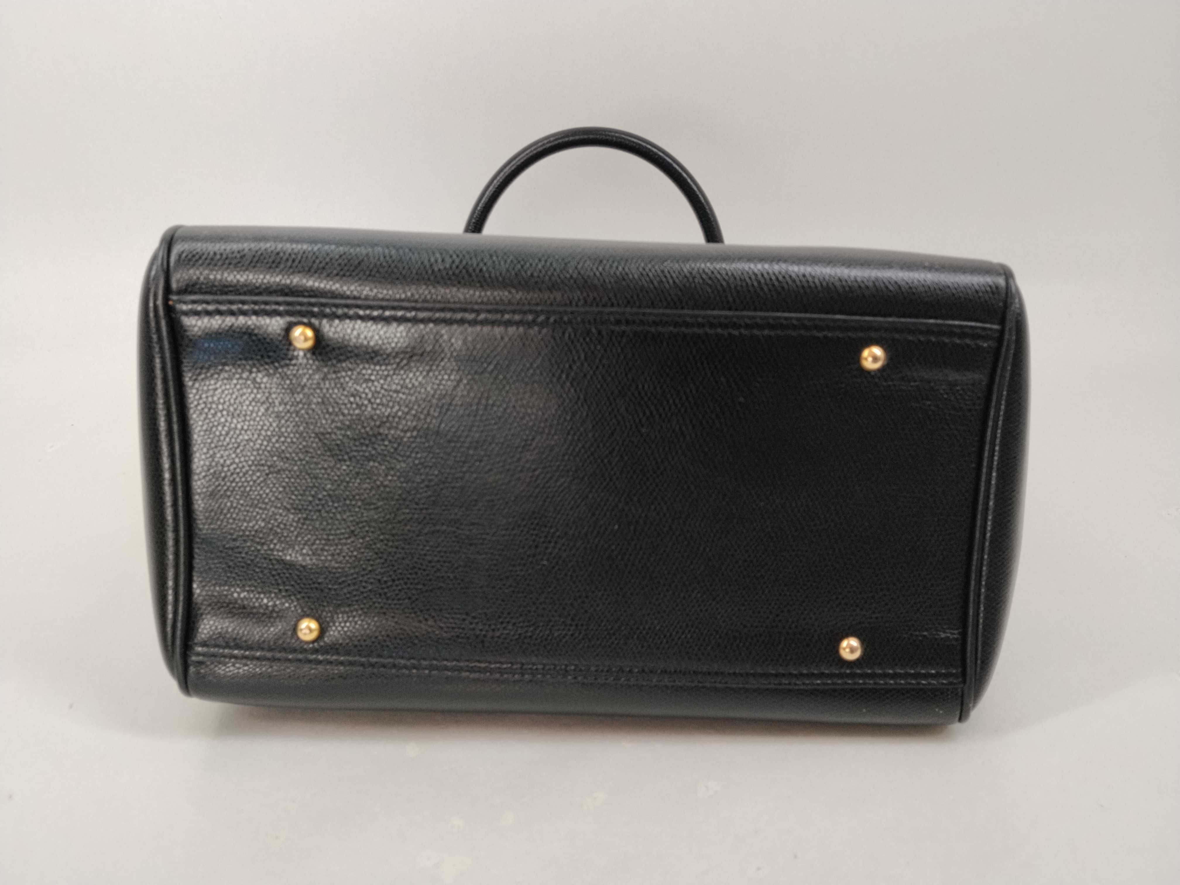 Small Boston Leather Bag, Black — view 9